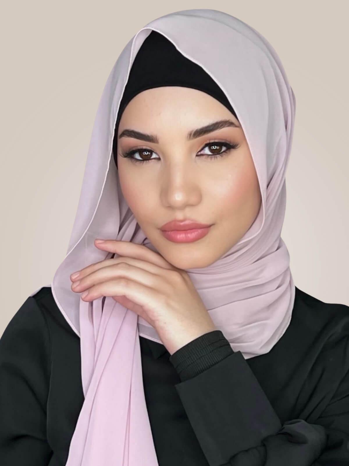 Luxury Chiffon Hijab-Rose Gold