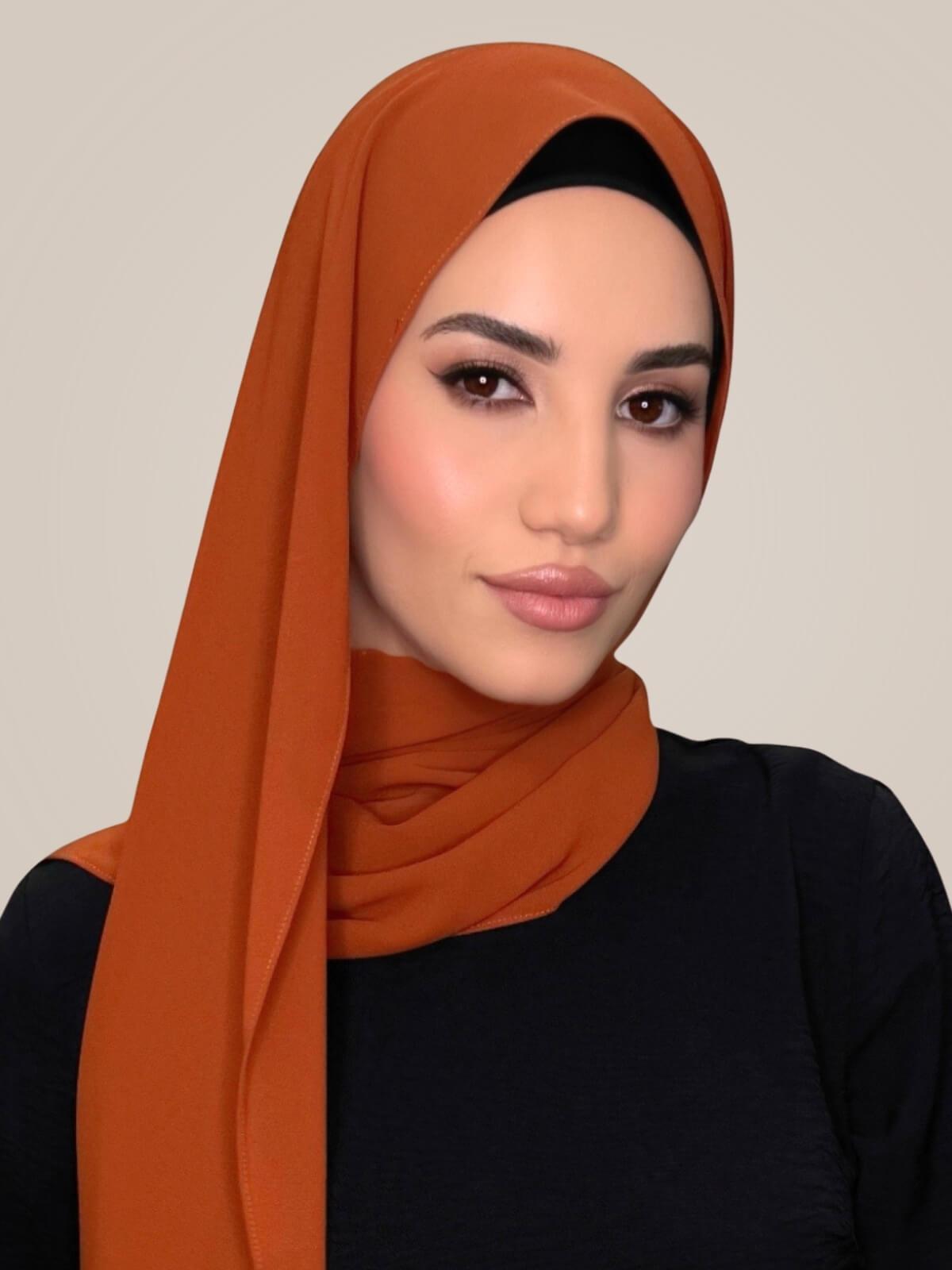 Classic Chiffon Hijab-Burnt Orange