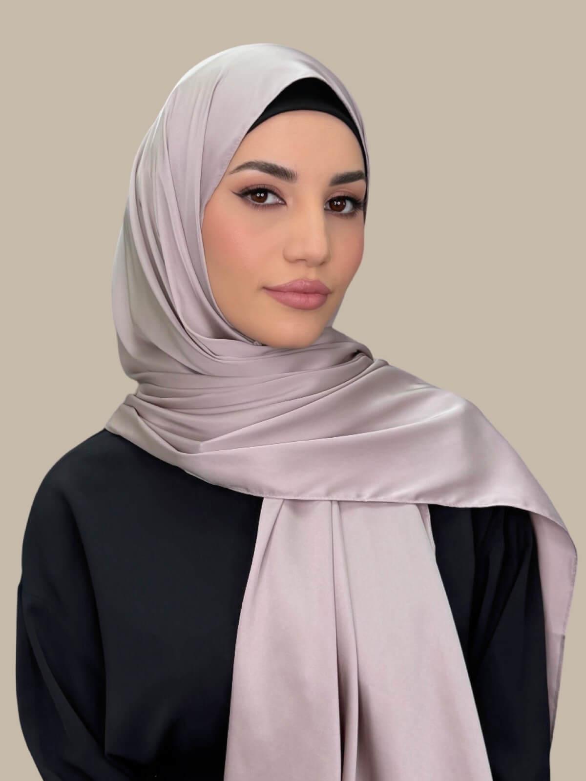 Premium Satin Hijab-Muted Mink