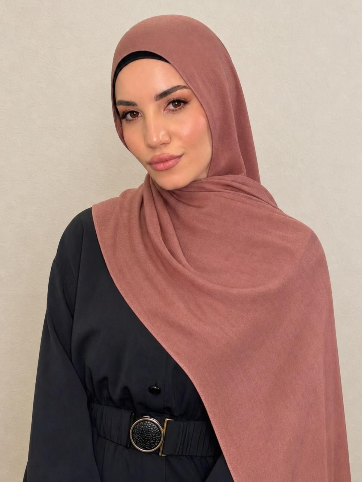 Cotton Modal Hijab-Desert Rose