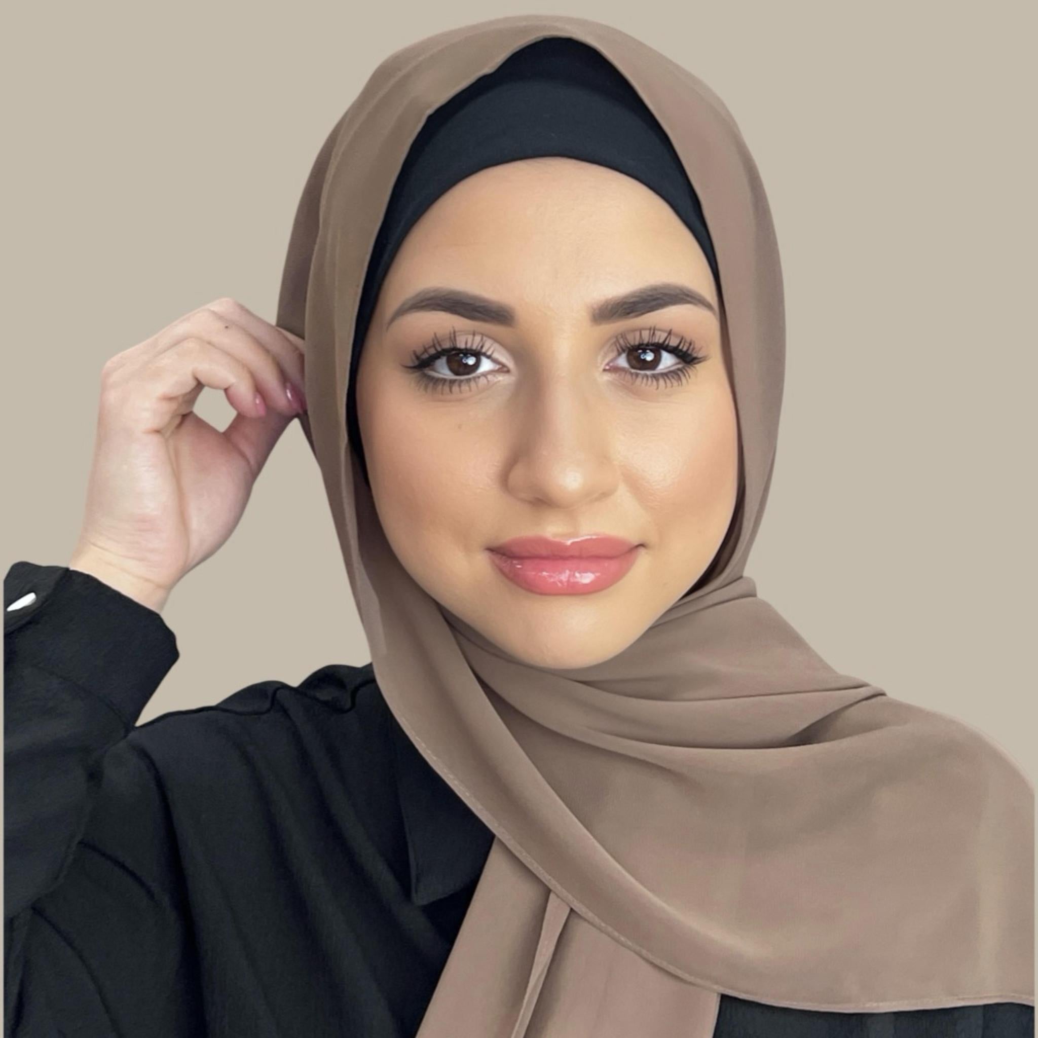 Luxury Chiffon Hijab-Walnut Brown - Modish Hijab