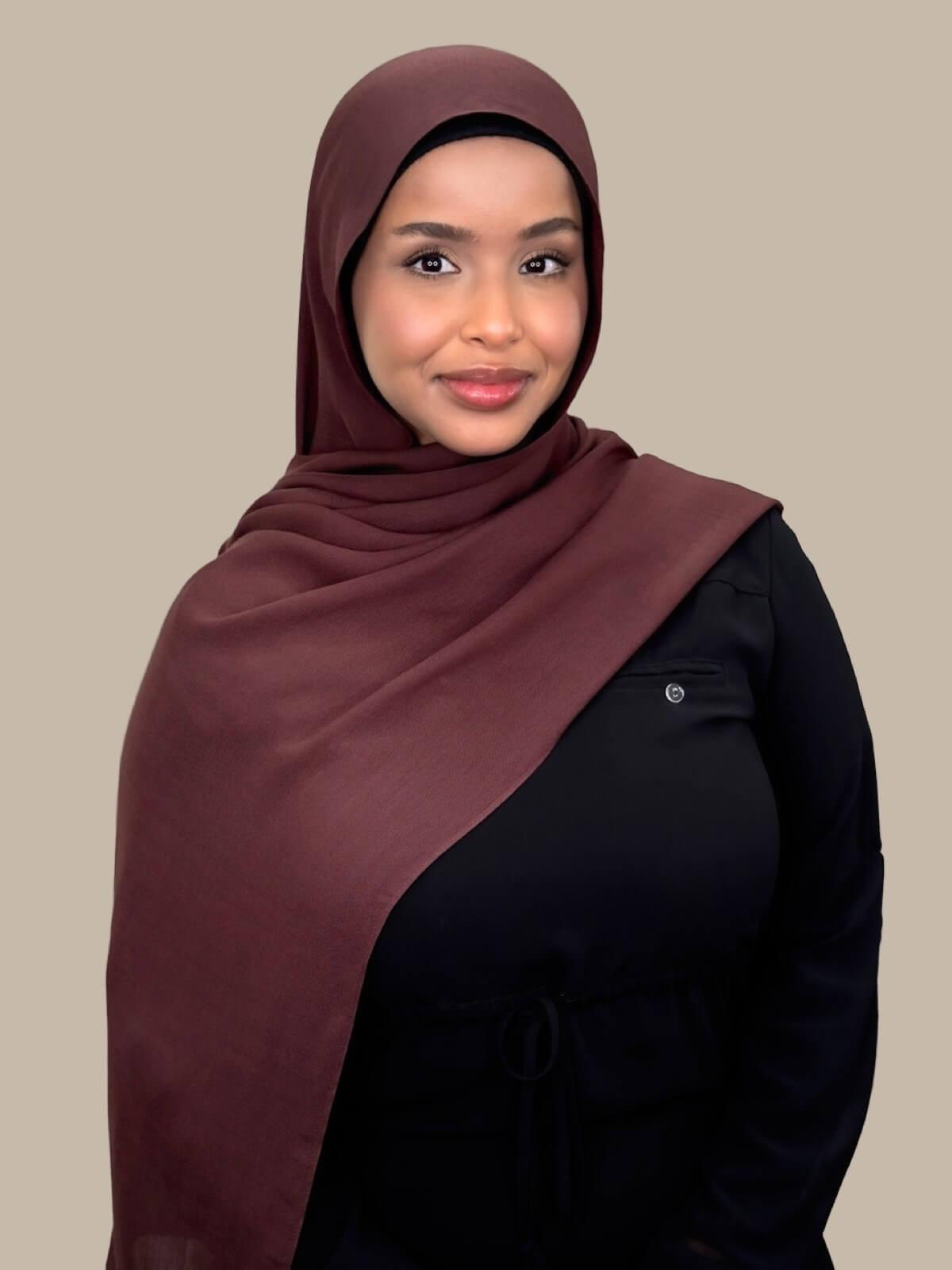 Cotton Modal Hijab-Raisin Brown