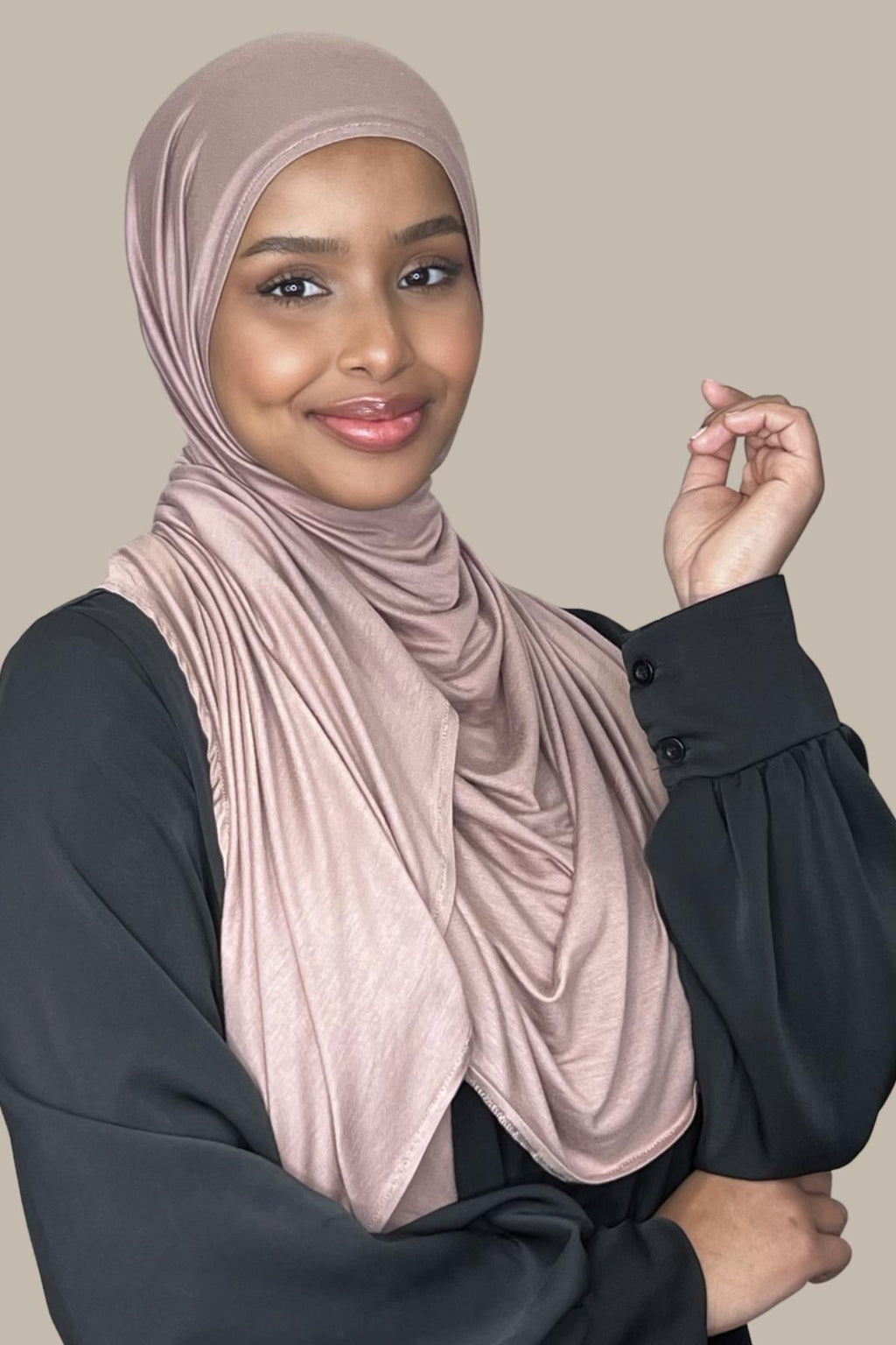 Modish Hijab Instant Premium Jersey Hijab-Pale Taupe