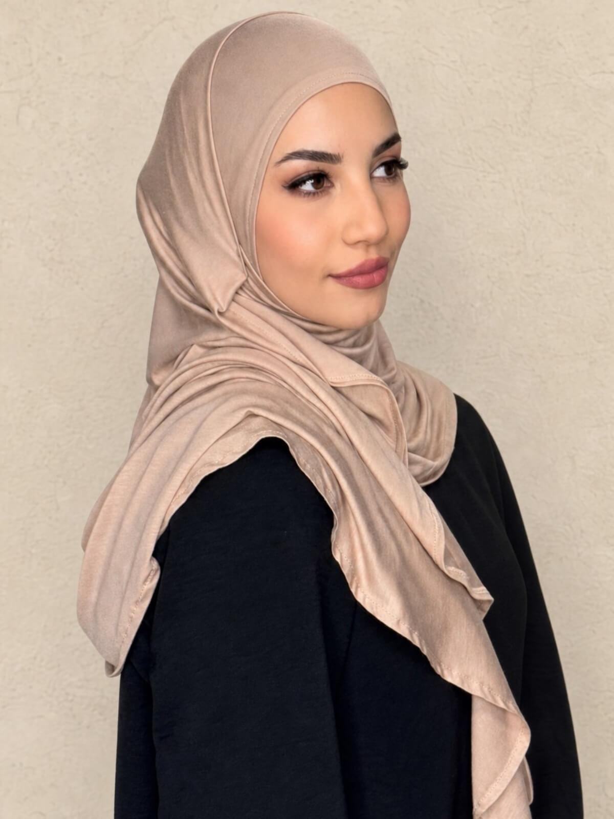 Pre-Sewn Jersey Hijab-Warm Taupe