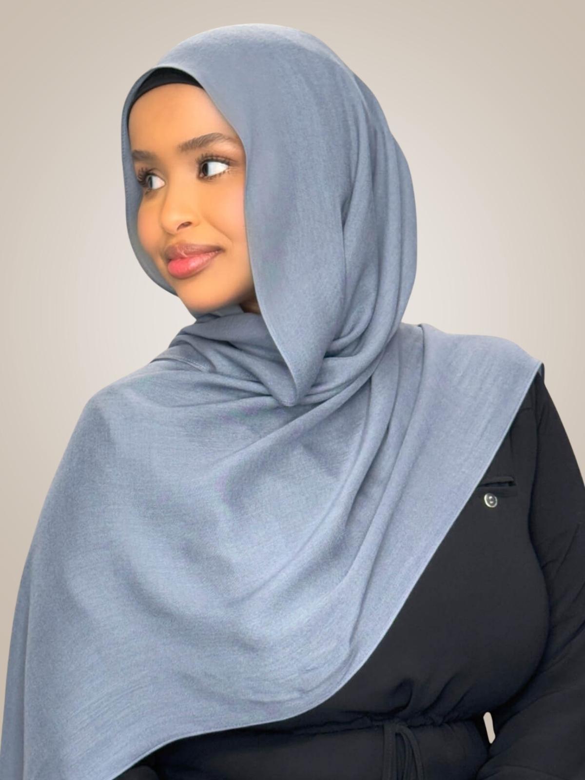 Cotton Modal Hijab-Dusty Denim