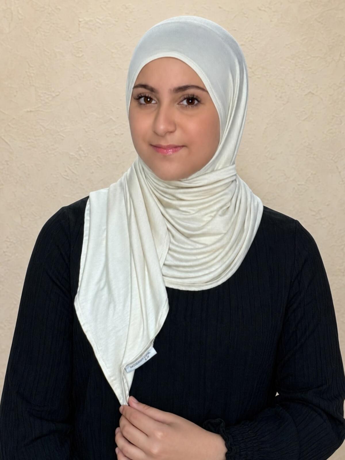 Modish Girl Pre-Sewn Jersey Hijab-Ivory