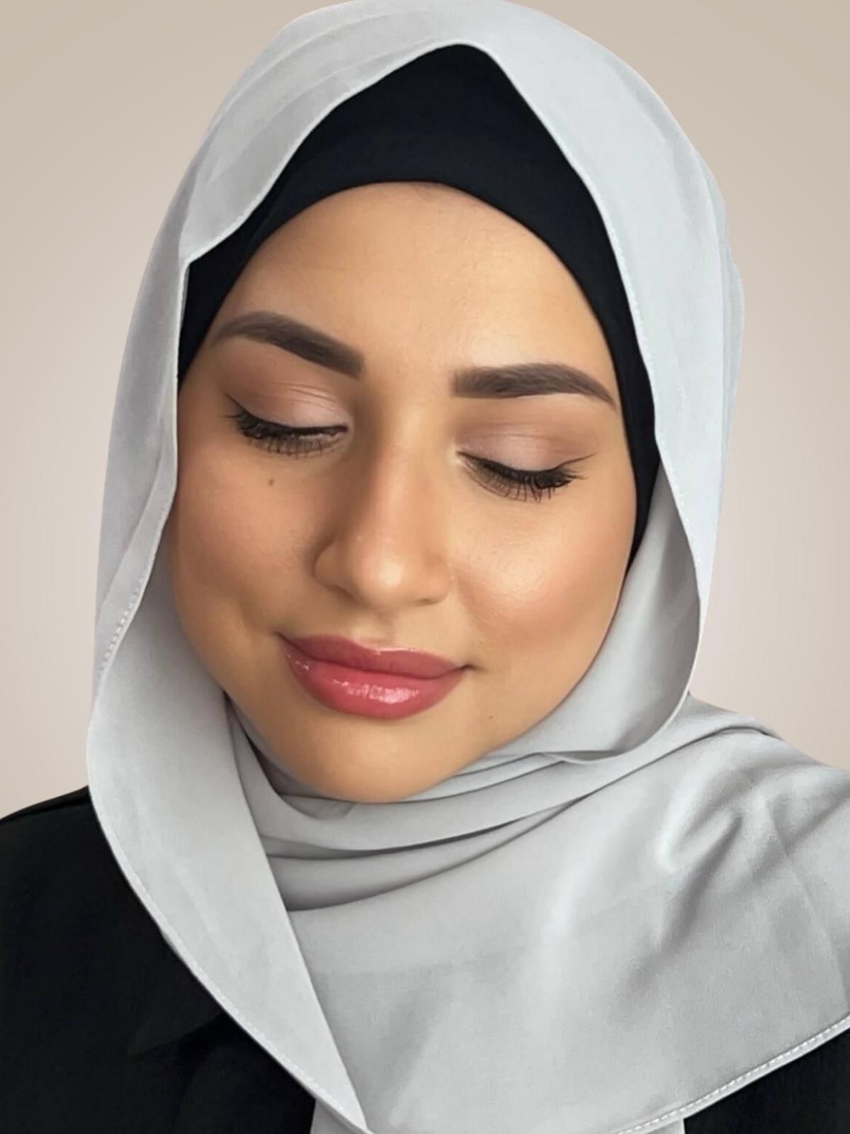 Classic Chiffon Hijab-Pearl Grey
