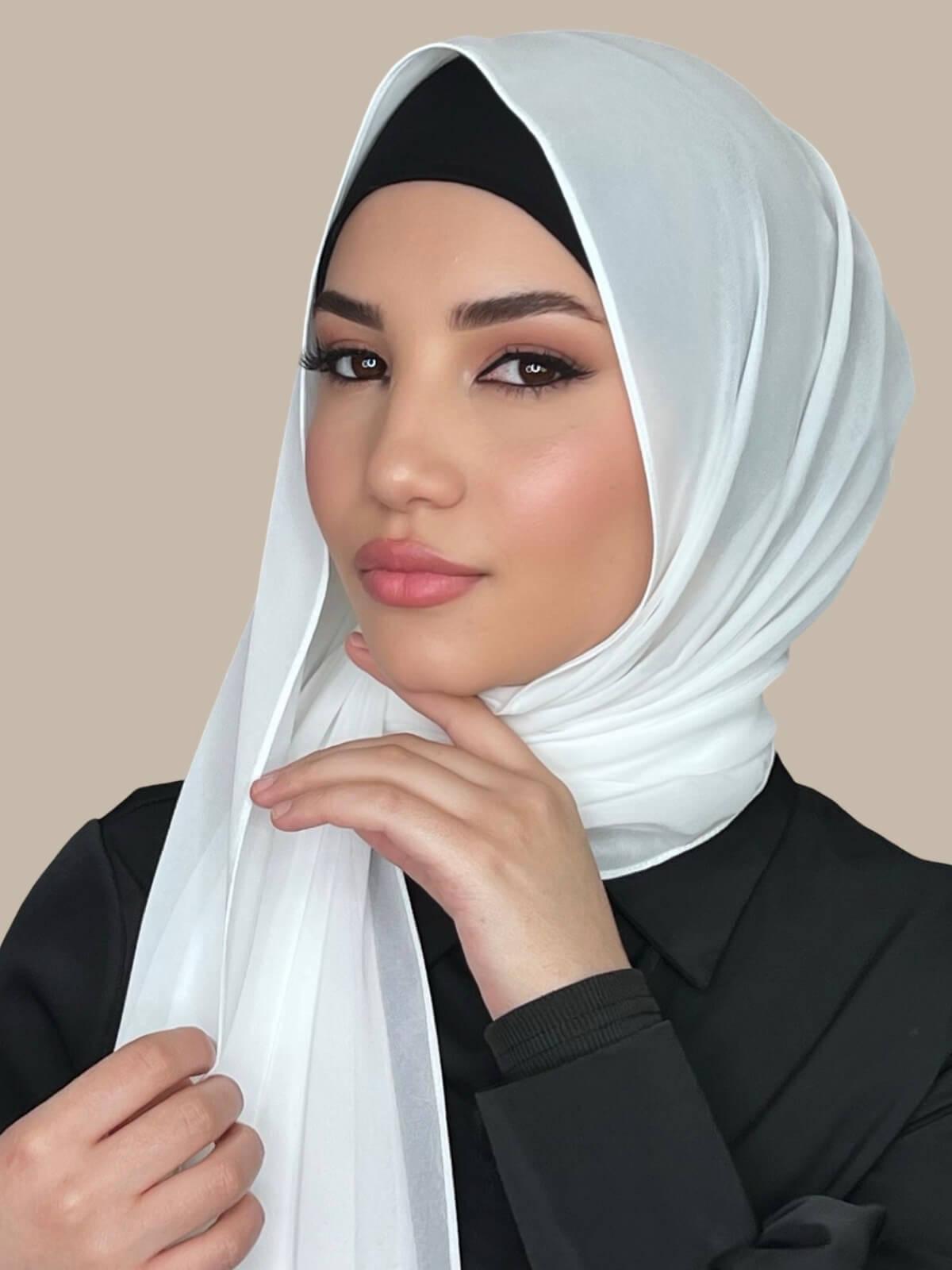 Luxury Chiffon Hijab-Pearl White