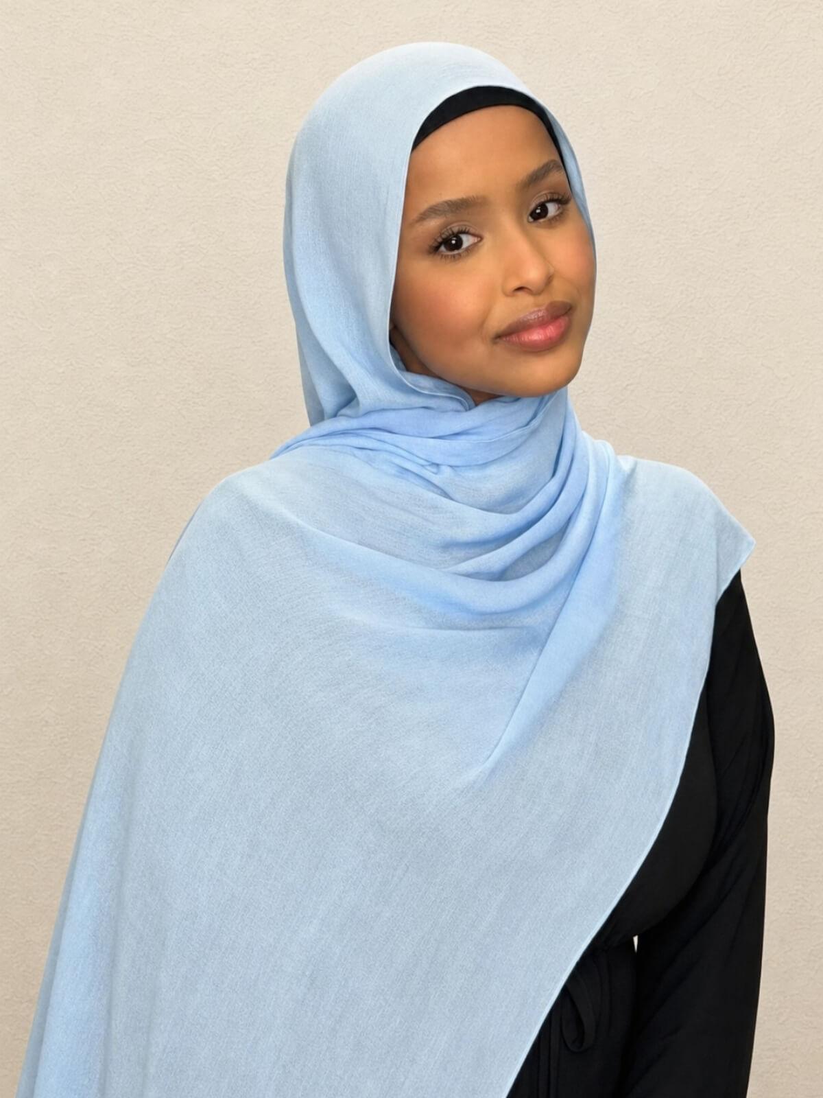 Cotton Modal Hijab-Cinderella Blue