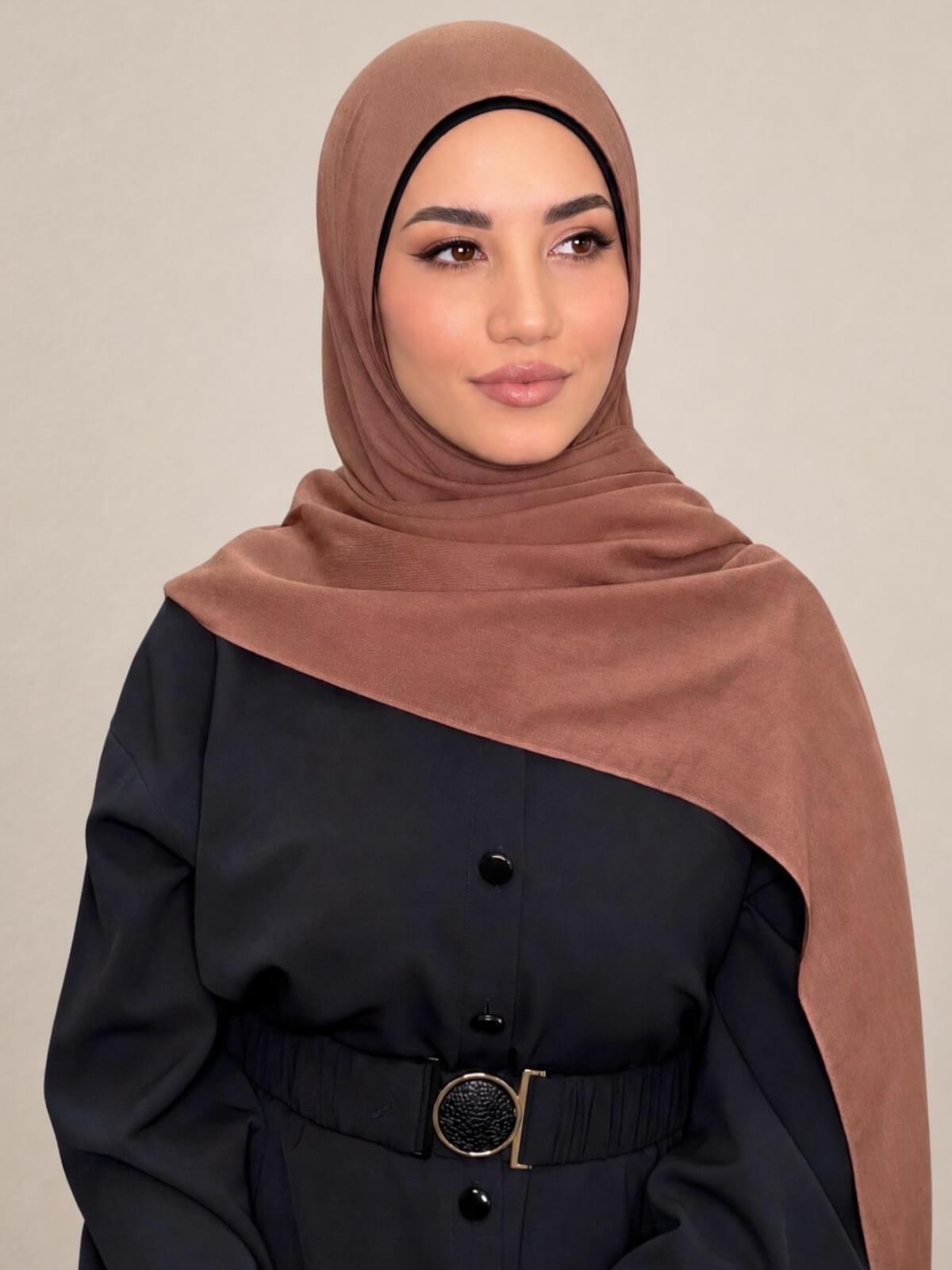 Cotton Modal Hijab-Golden Walnut