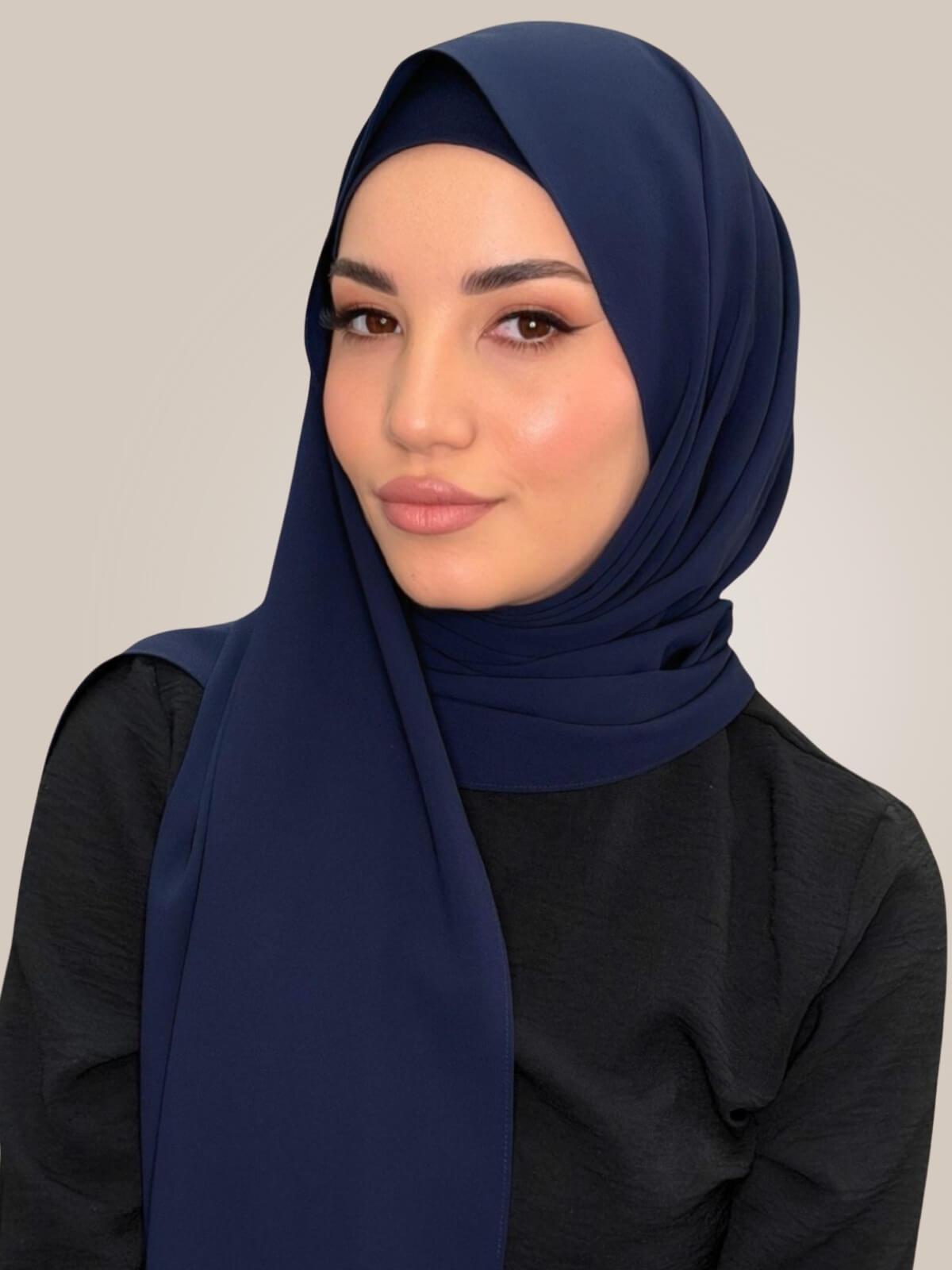 Matching Chiffon Hijab Set-Dark Slate