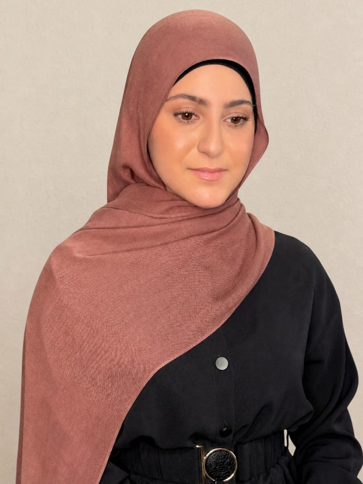 Modish Girl Cotton Modal Hijab-Desert Rose