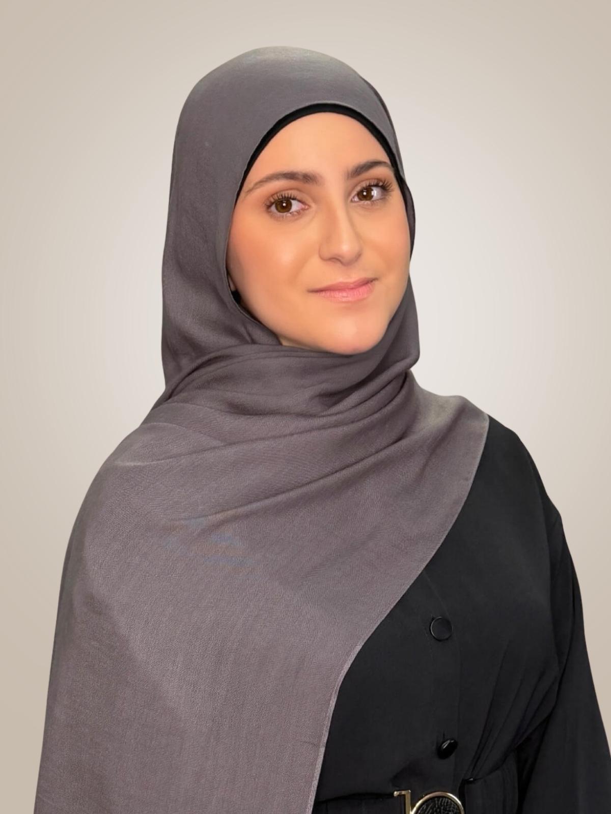 Modish Girl Cotton Modal Hijab-Graphite Grey