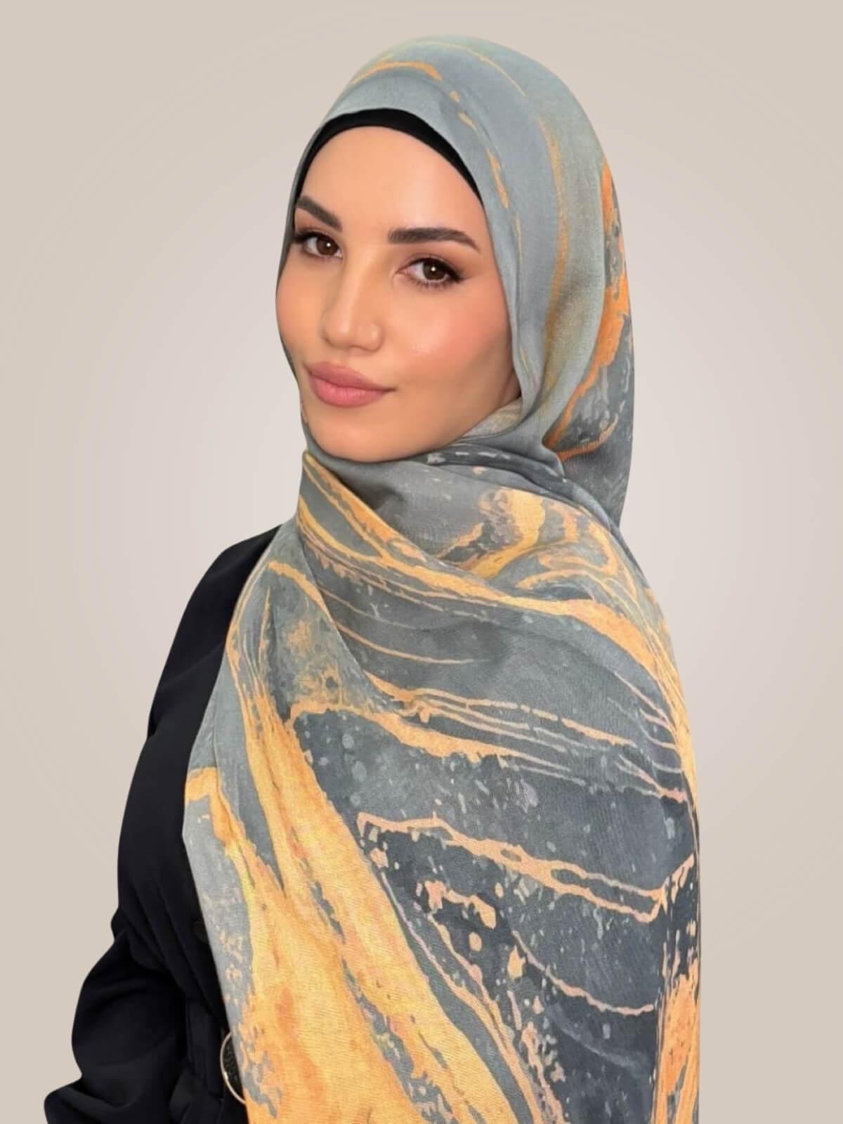 Print Modal Hijab-Vienna Grey