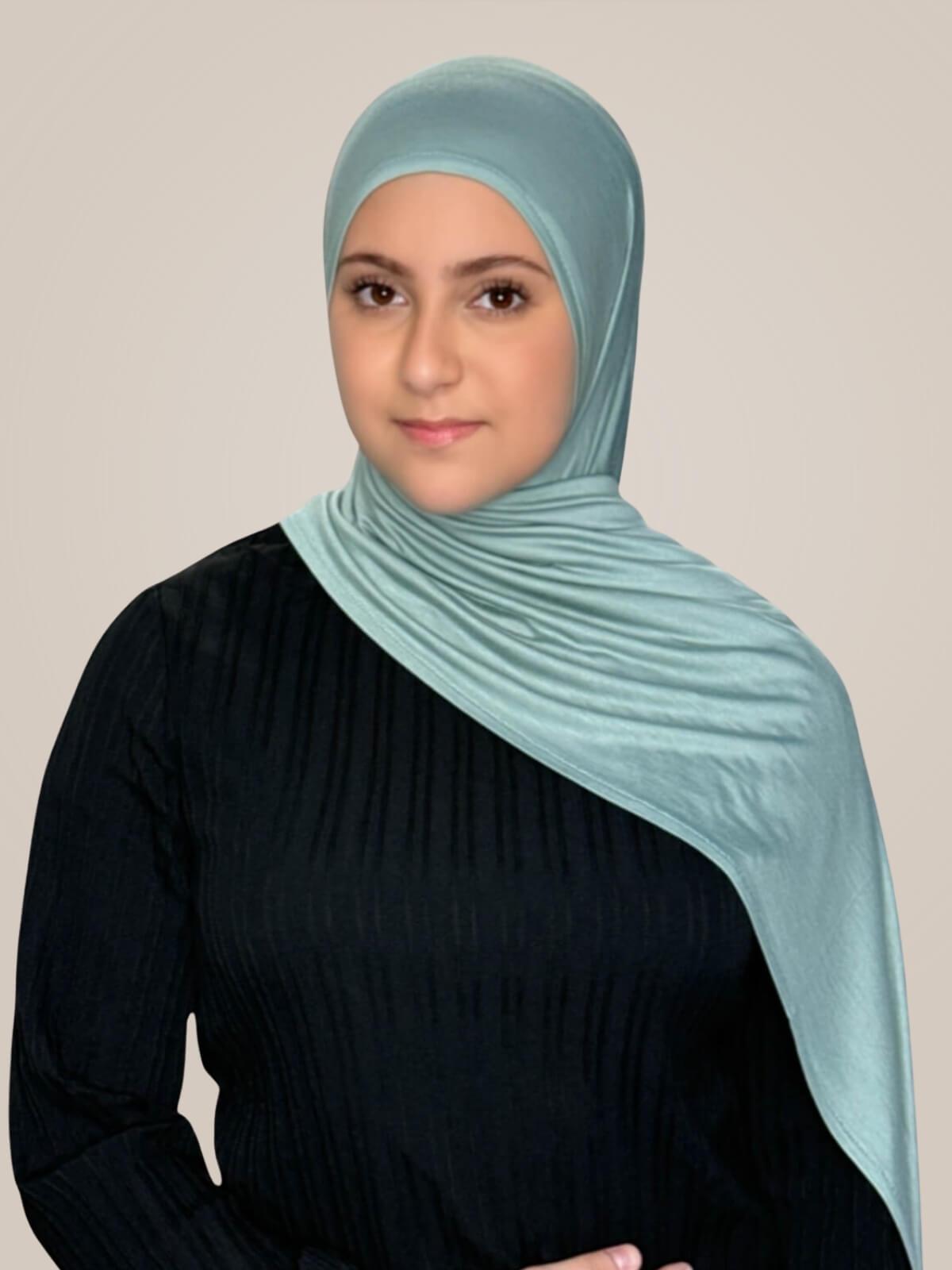 Modish Girl Pre-Sewn Jersey hijab-Pale Cyan