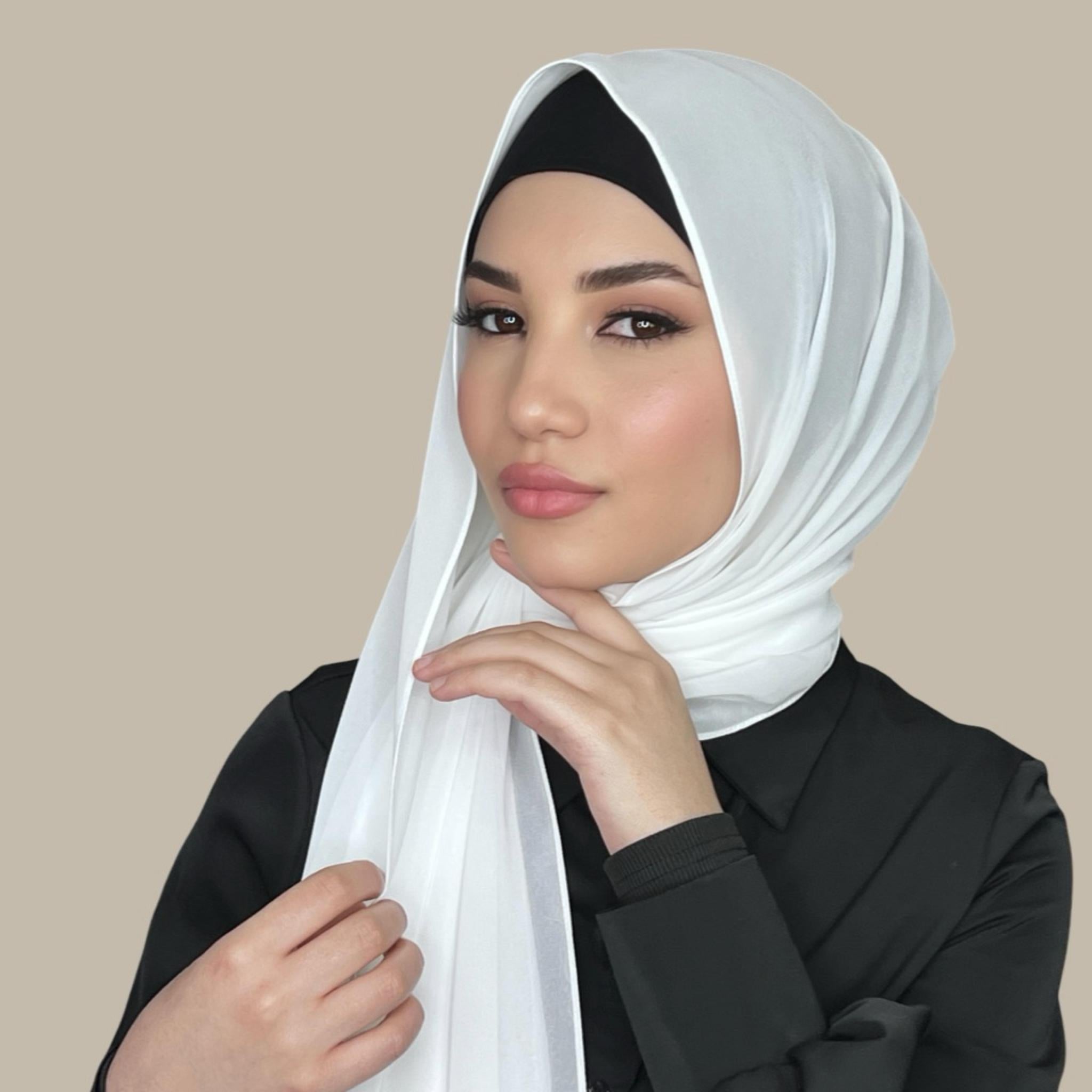 Luxury Chiffon Hijab-Pearl White