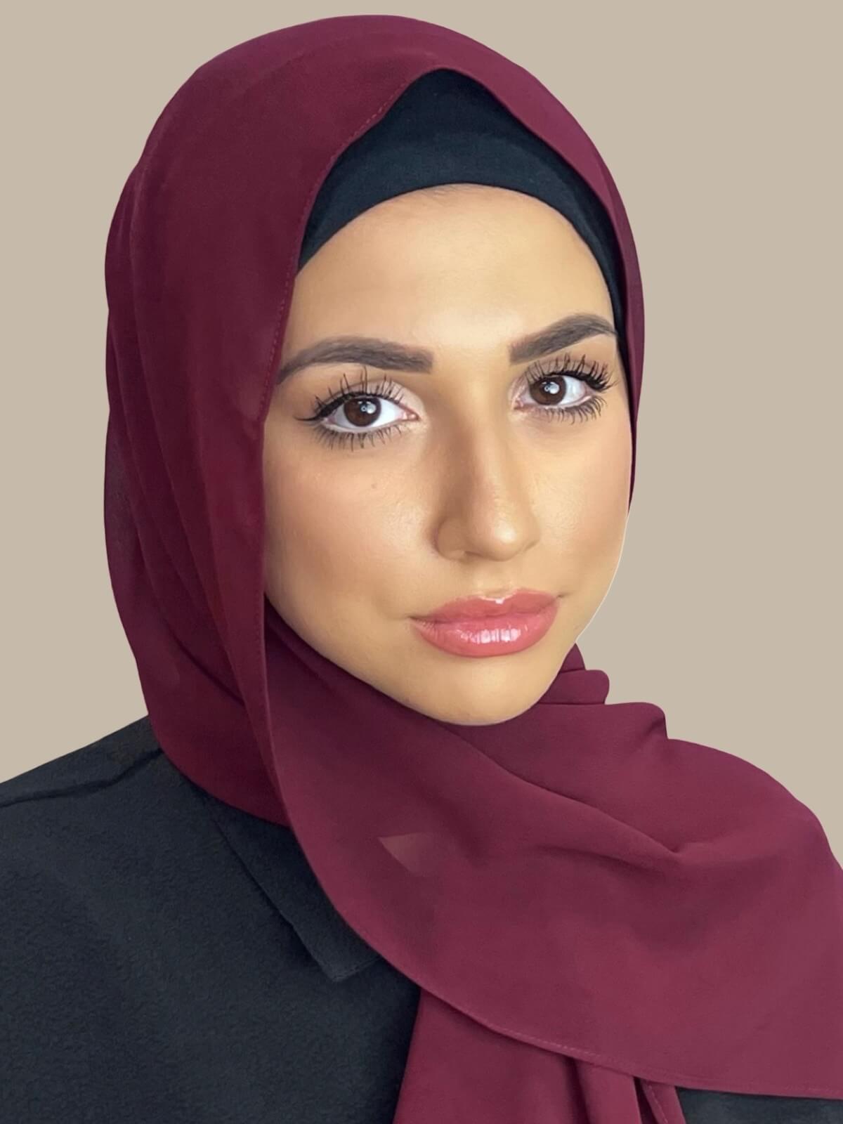 Luxury Chiffon Hijab-Mahogany