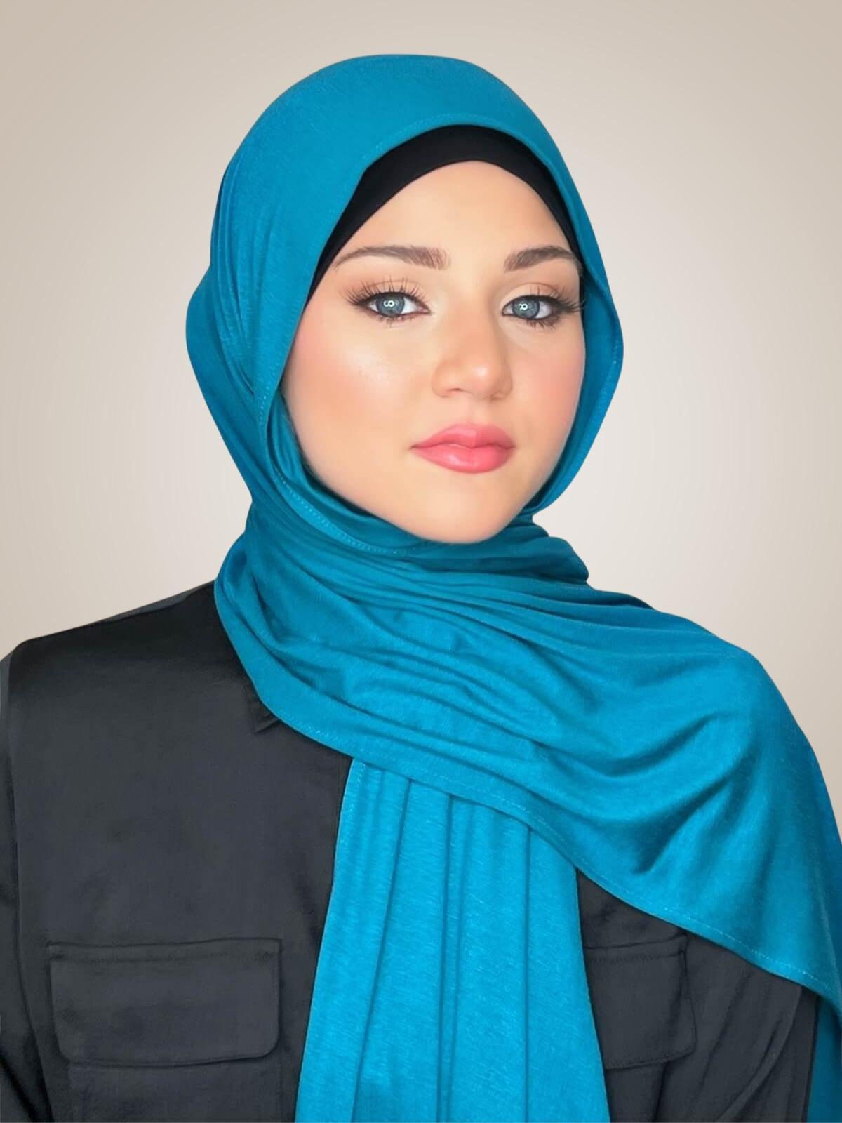 Classic Jersey Hijab-Peacock