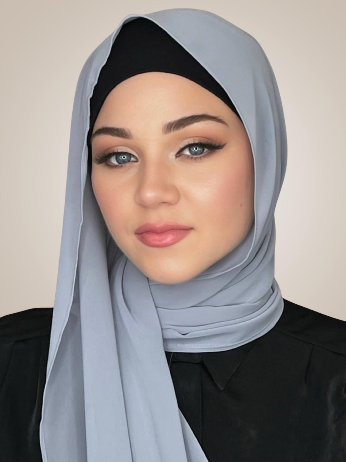 Luxury Chiffon Hijab-Smoke Grey