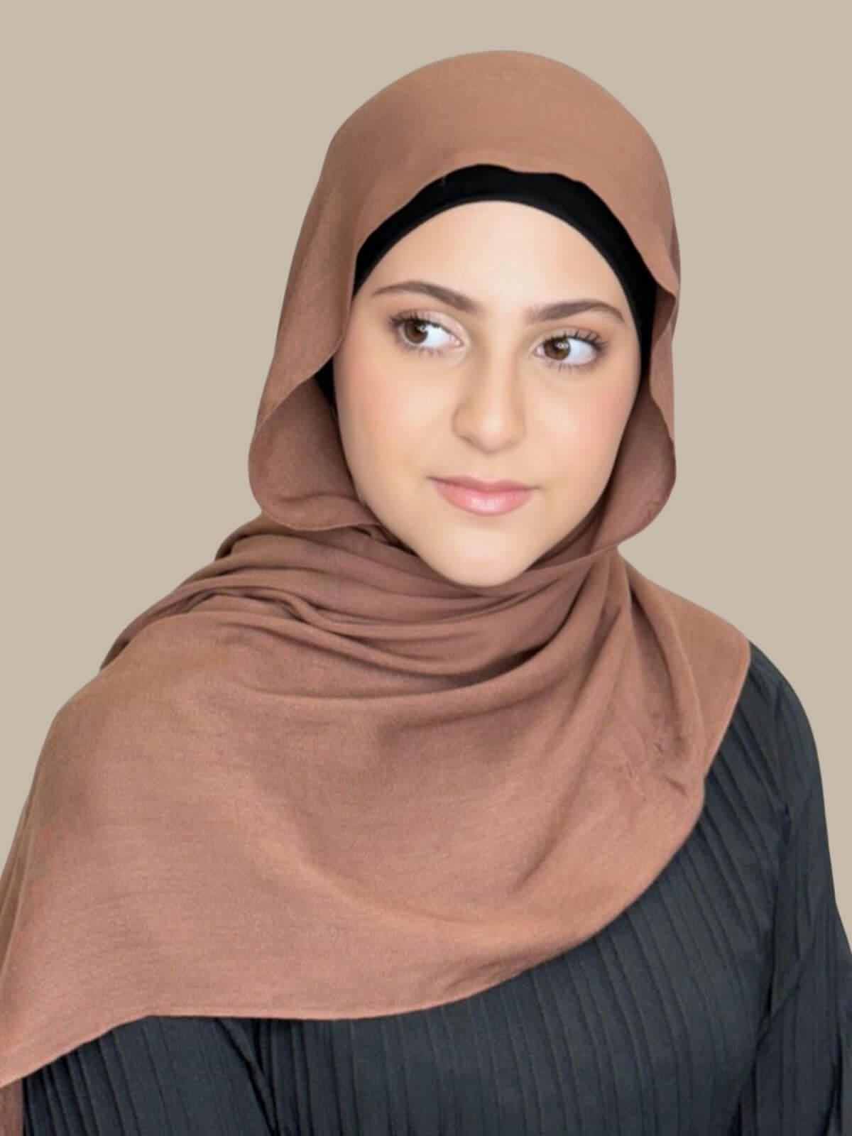 Modish Girl Cotton Modal Hijab-Burnt Cinnamon