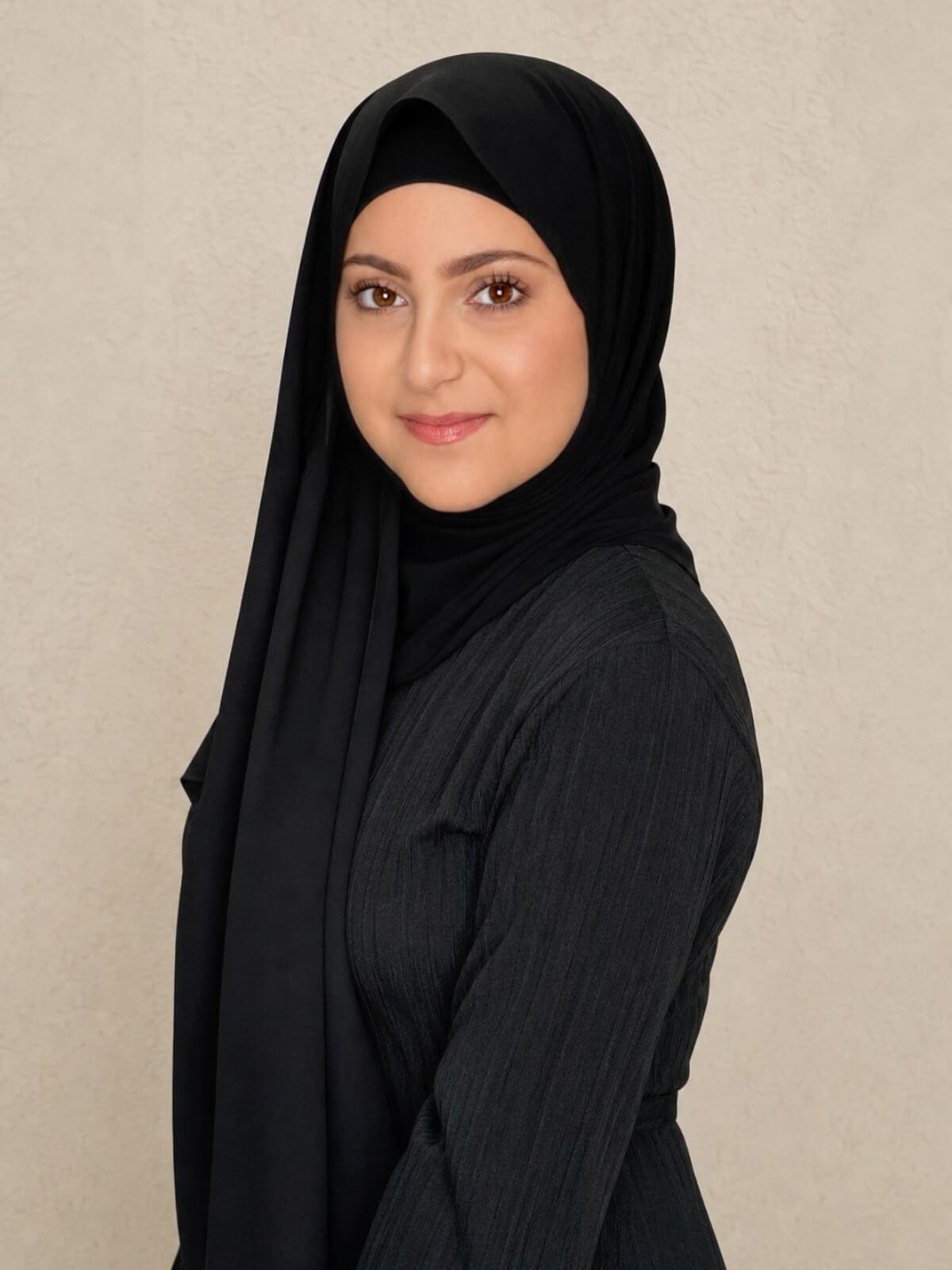 Modish Girl Matching Chiffon Hijab Set-Black