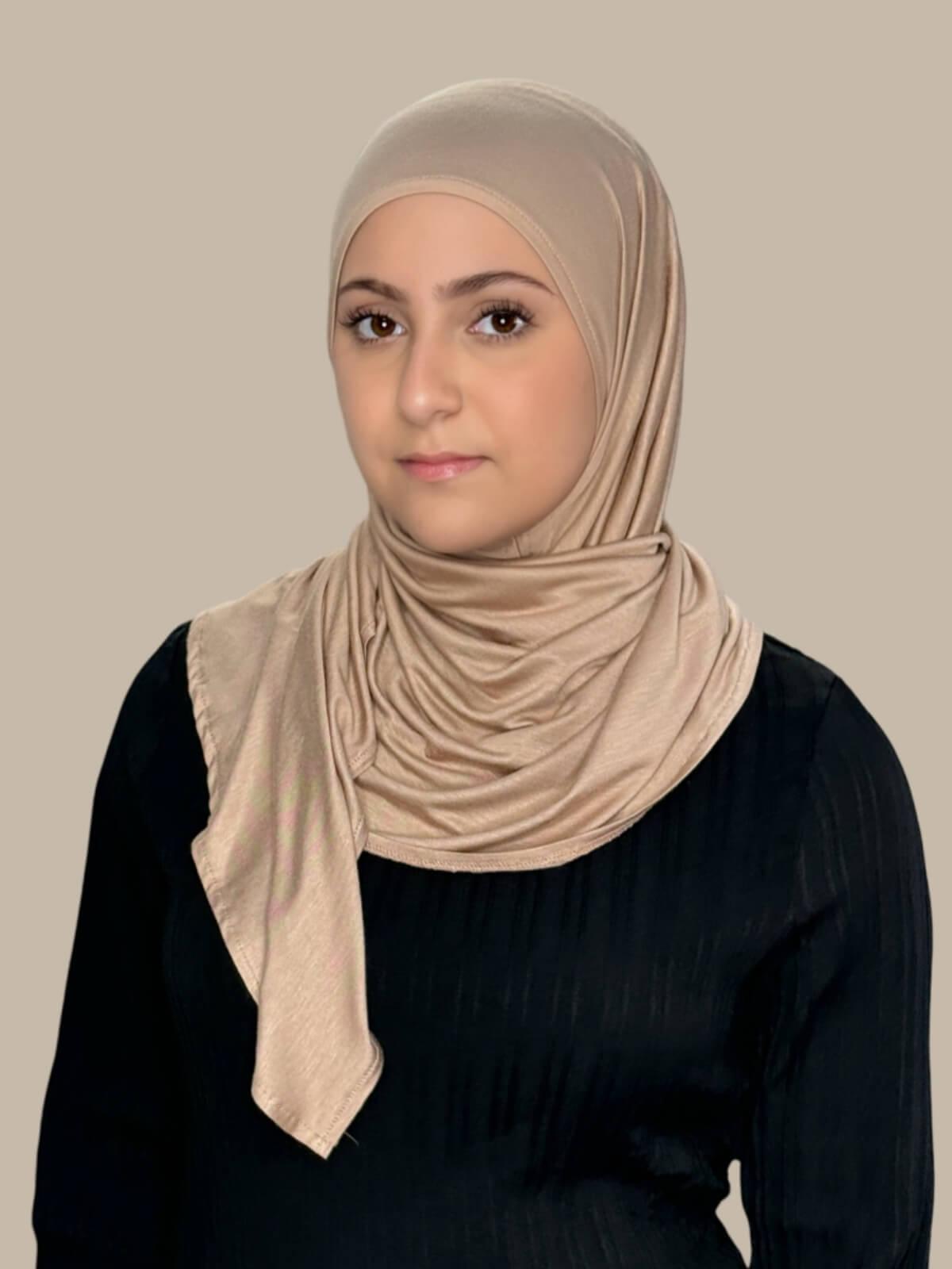 Modish Girl Pre-Sewn Jersey hijab-Warm Taupe