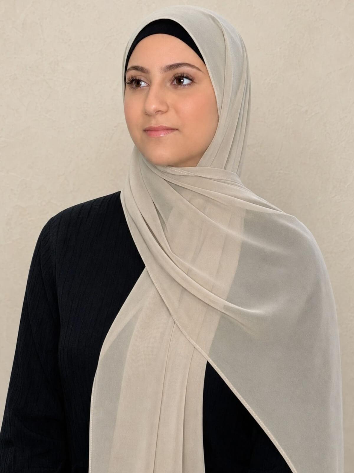 Modish Girl Luxury Chiffon Hijab-Vanilla