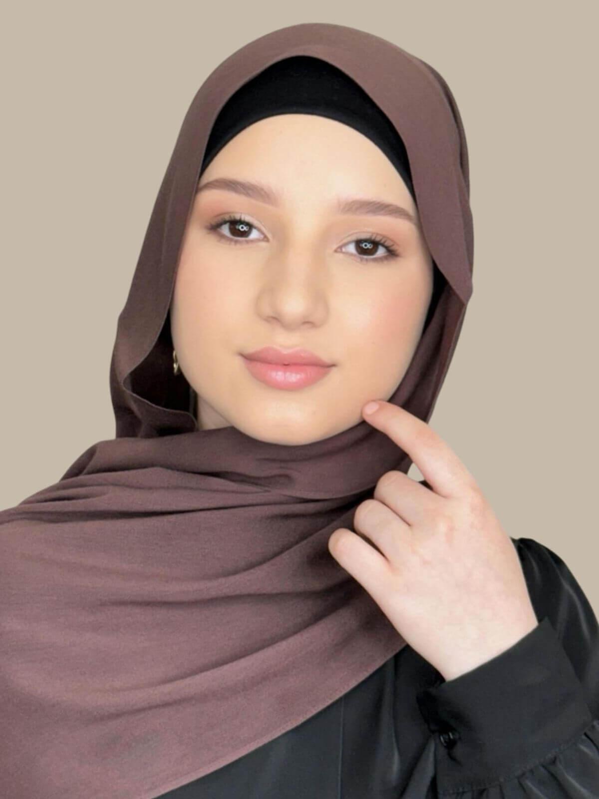 Modish Girl Cotton Hijab-Raisin Brown