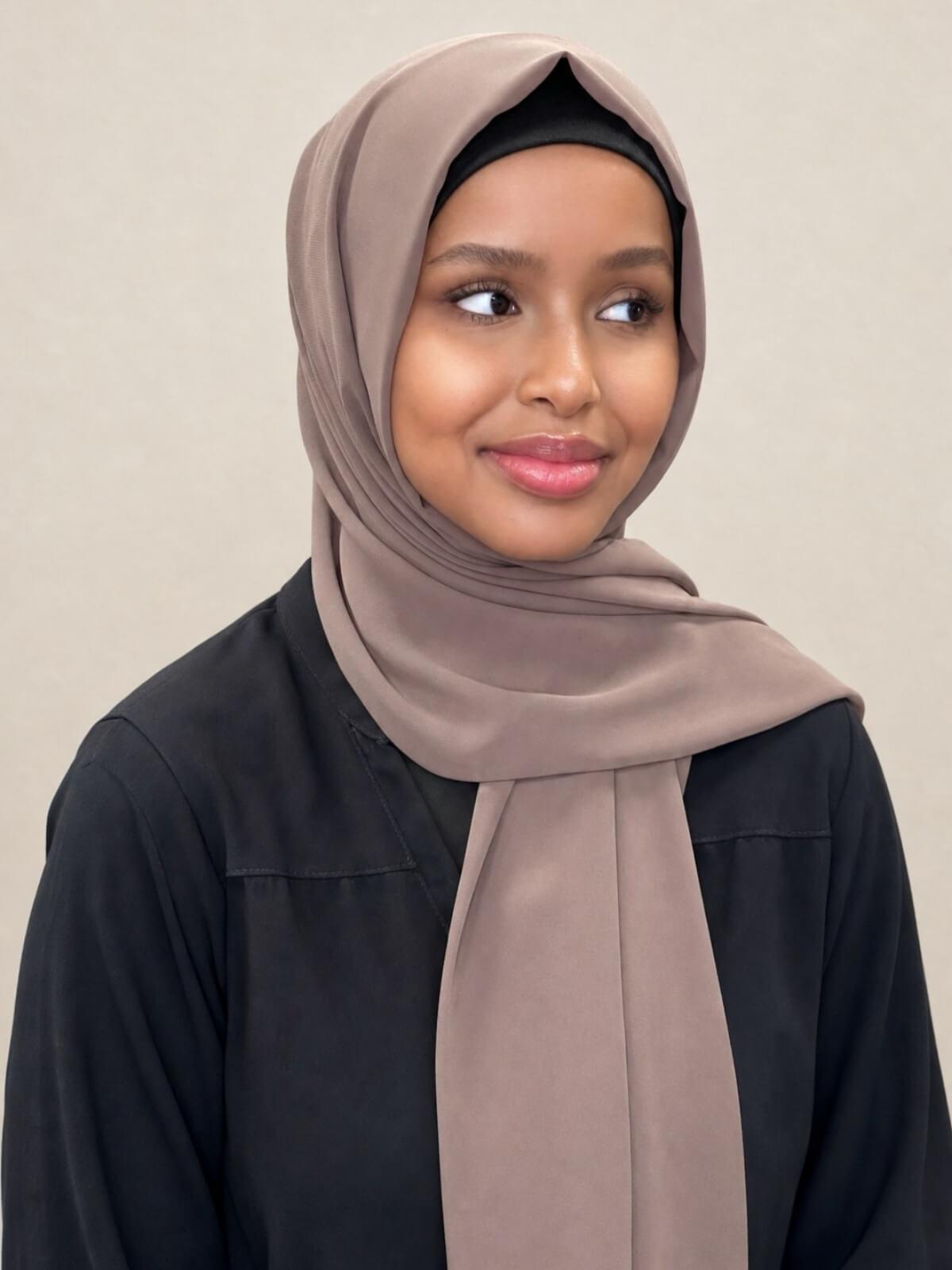 Luxury Chiffon Hijab-Chestnut Brown