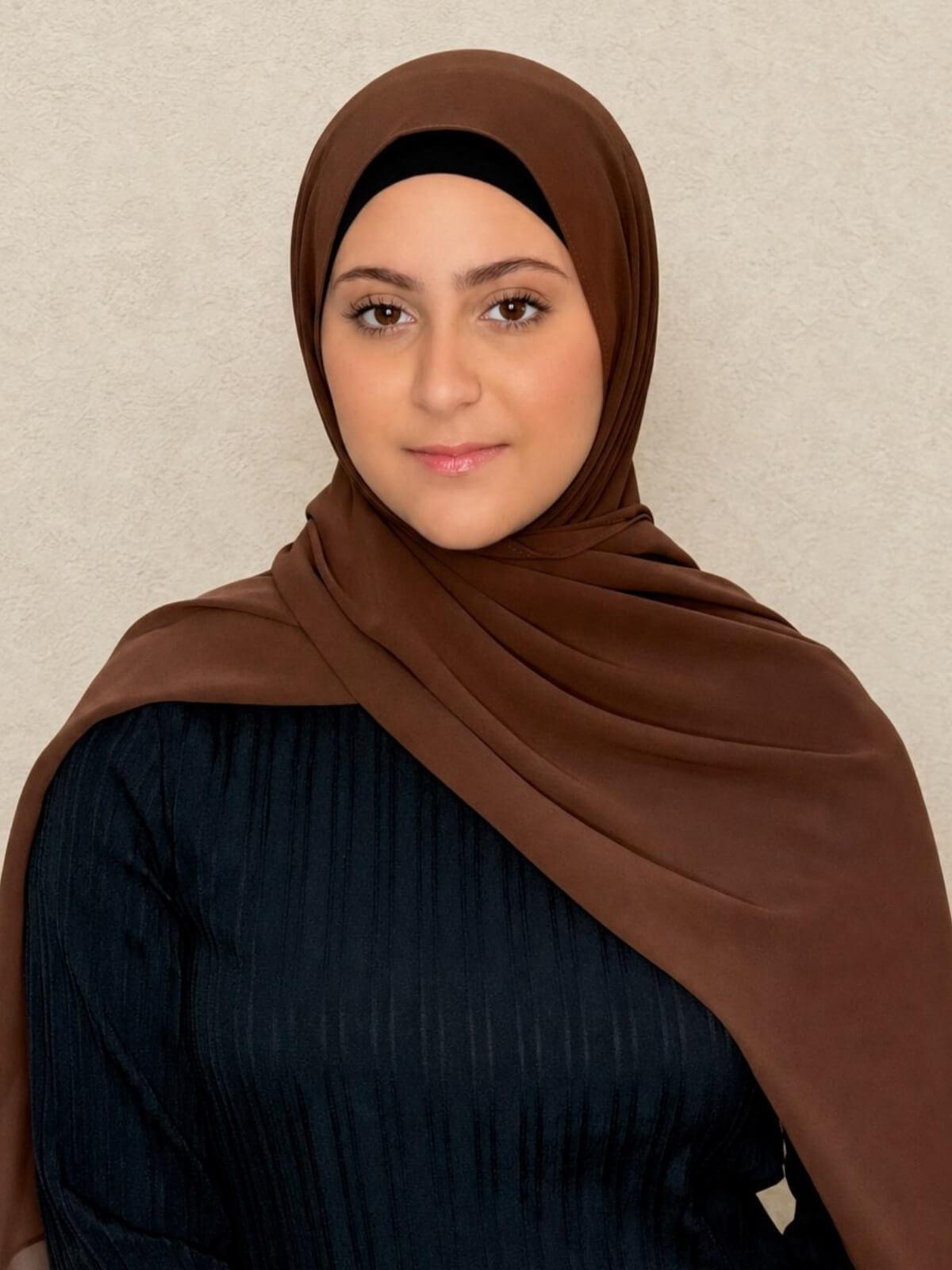 Modish Girl Luxury Chiffon Hijab-Brunette