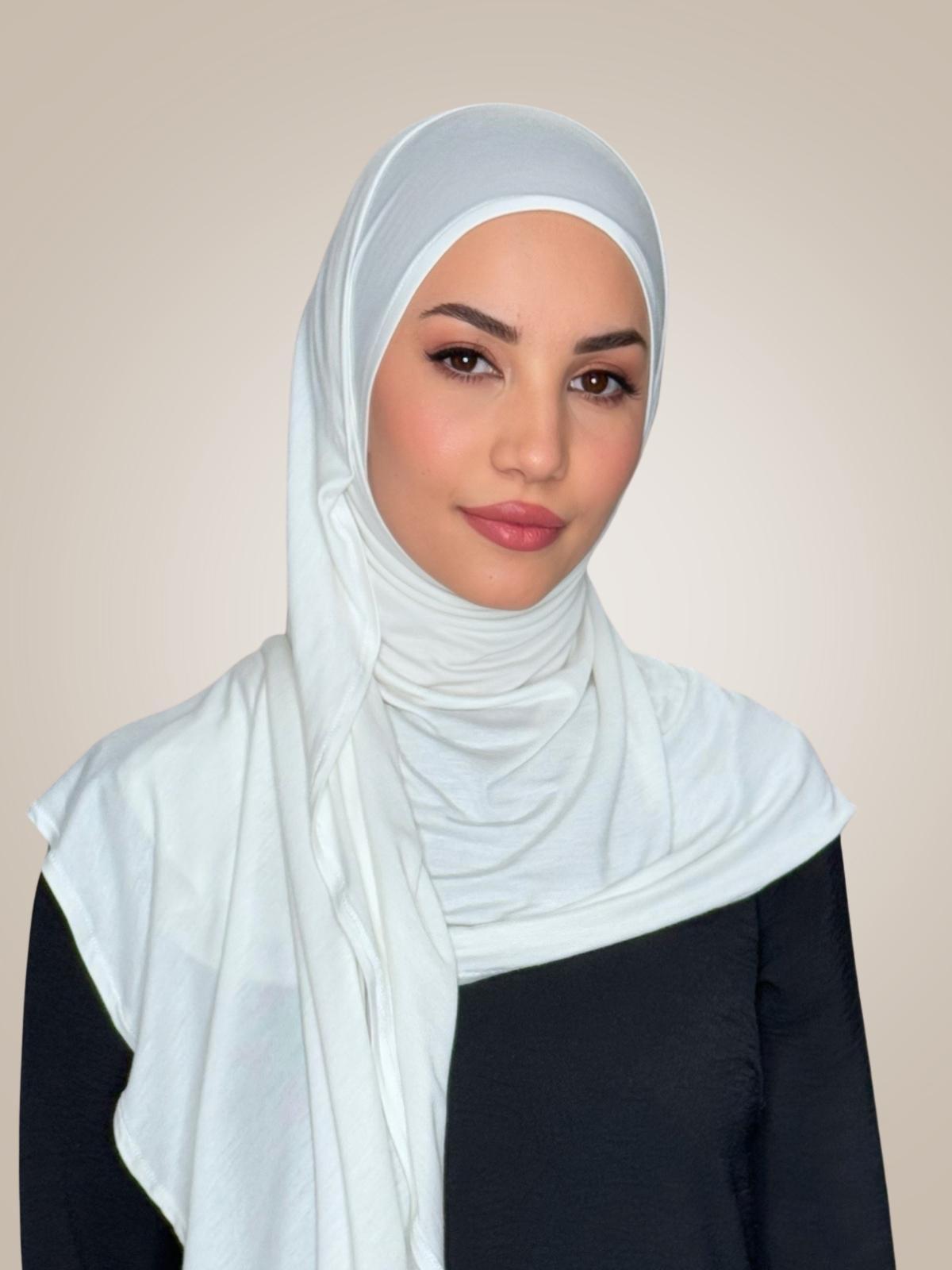 Pre-Sewn Jersey Hijab-Off White