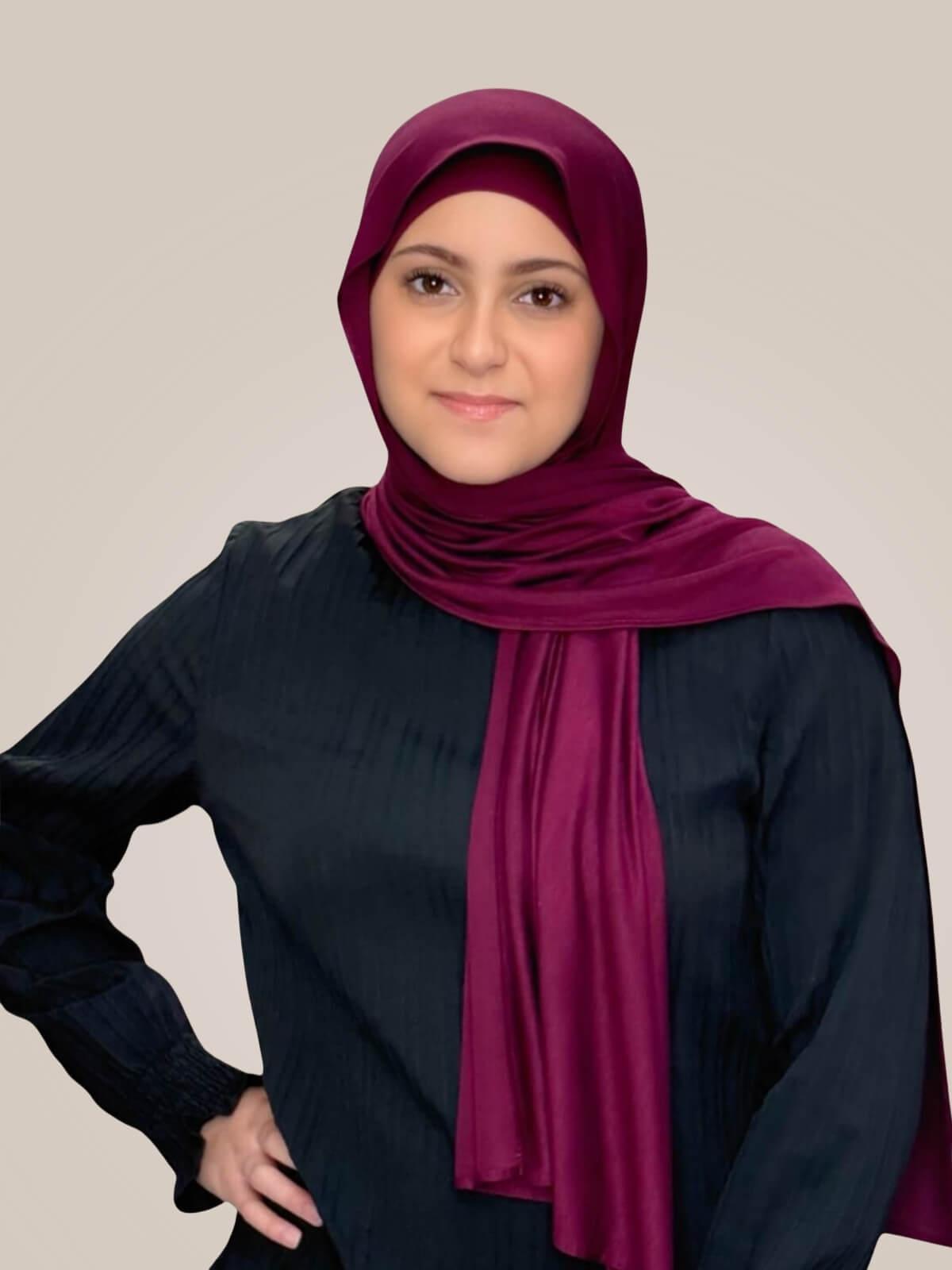 Modish Girl Premium Jersey Hijab-Burgundy