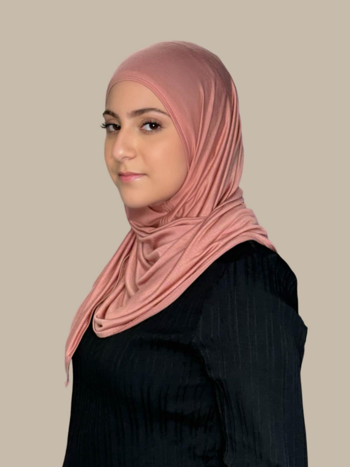 Modish Girl Pre-Sewn Jersey Hijab-Wood Rose