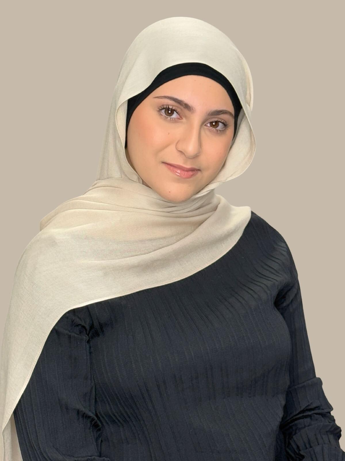 Modish Girl Cotton Modal Hijab-Sand