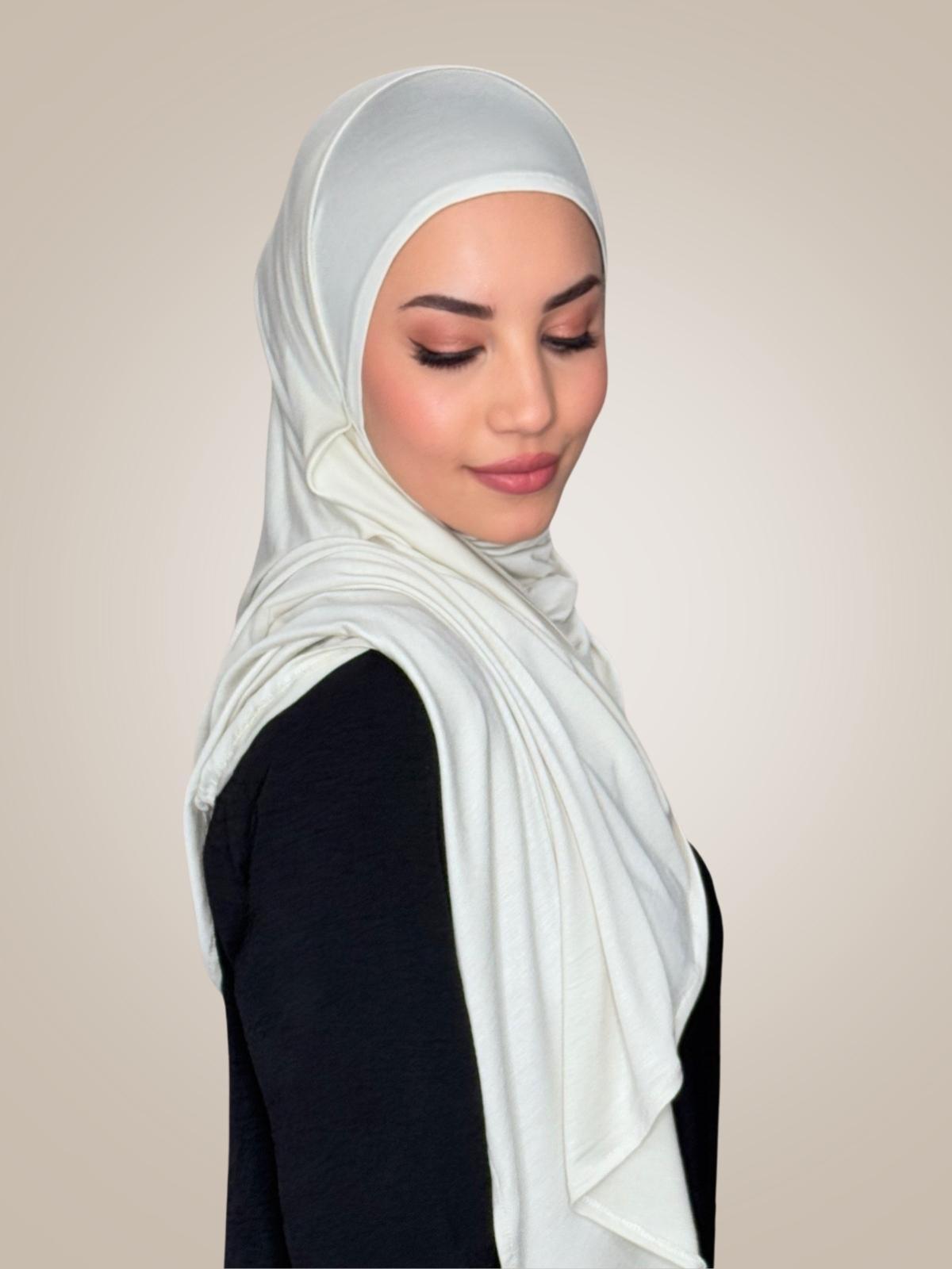 Pre-Sewn Jersey Hijab-Ivory
