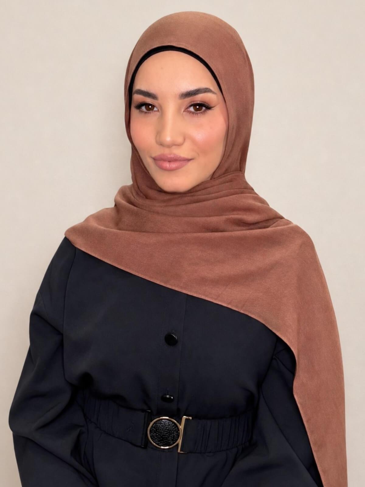 Cotton Modal Hijab-Golden Walnut