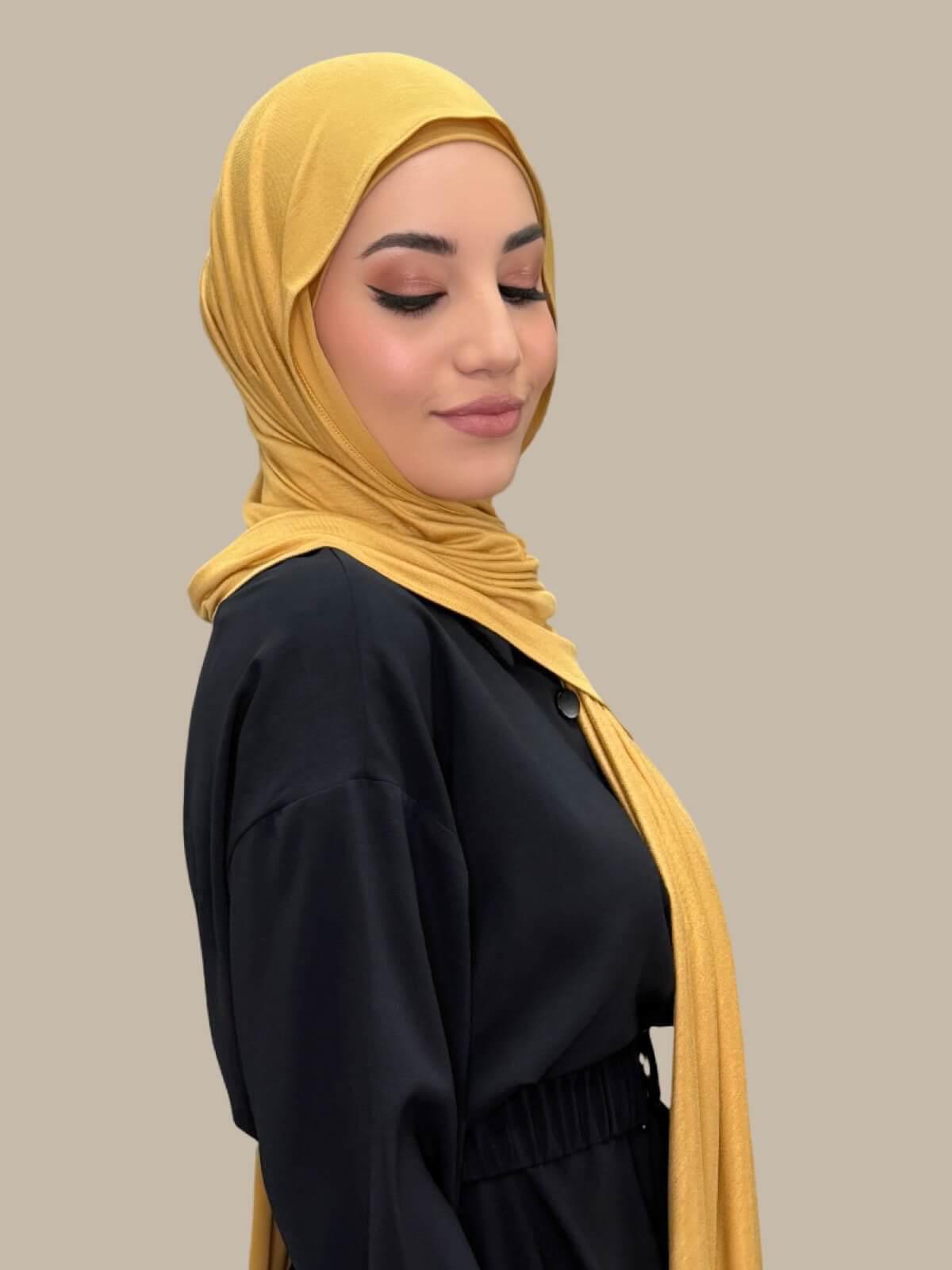 Premium Jersey Hijab-Saffron