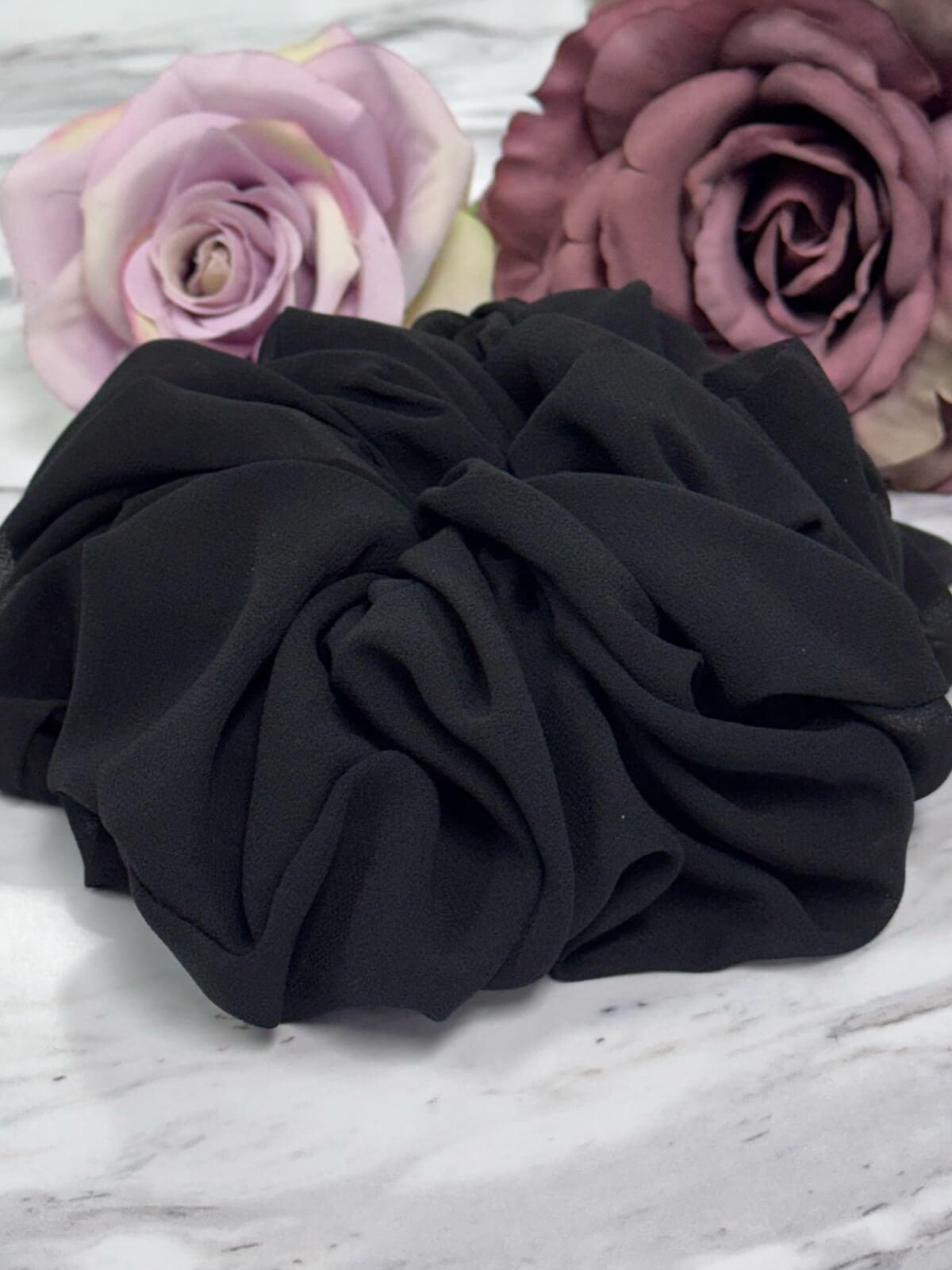 Chiffon Hijab Scrunchie-Black