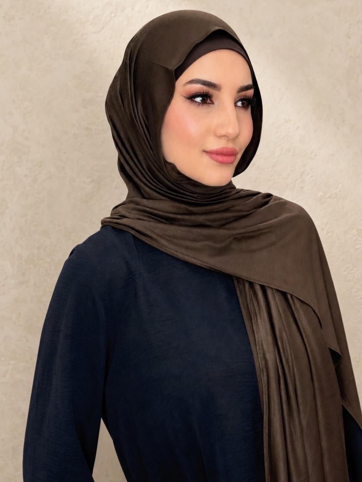 Premium Jersey hijab-Chocolate Brown