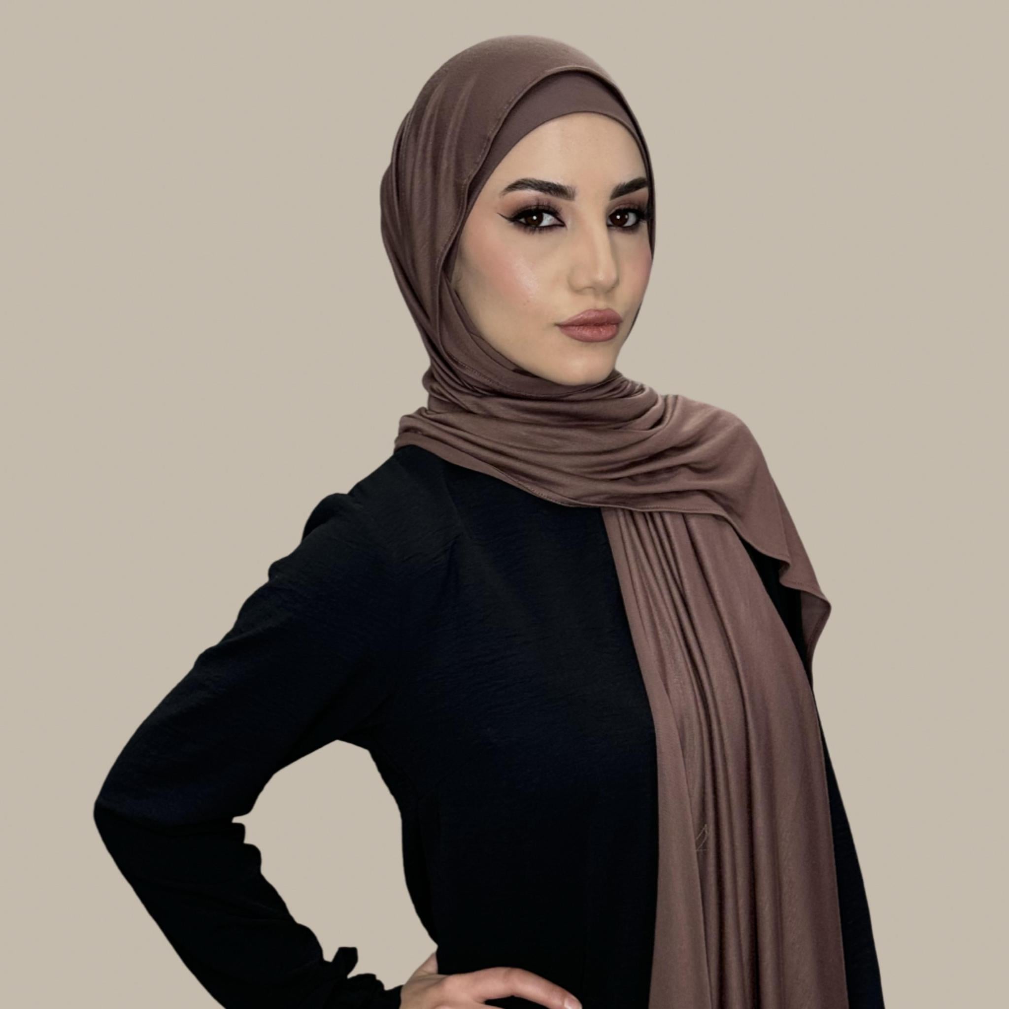 Premium Jersey Hijab- Mocha Brown