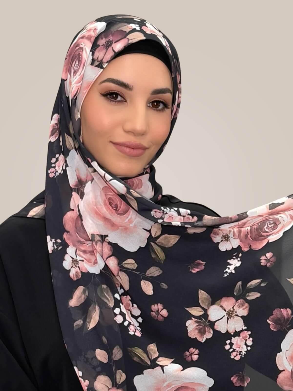 Printed Chiffon Hijab-Breathless Blossom