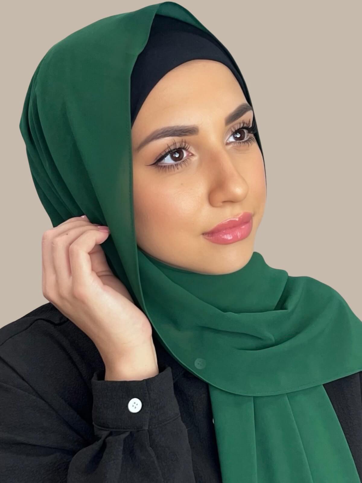 Luxury Chiffon Hijab-Emerald Green(FINAL SALE)