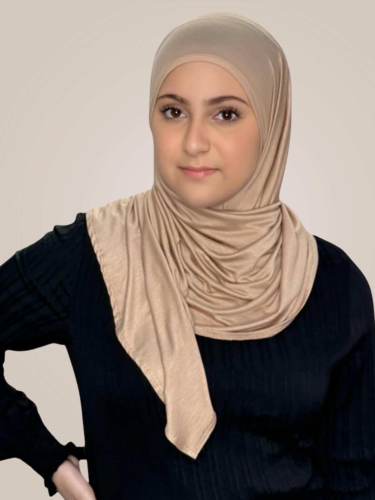 Modish Girl Pre-Sewn Jersey hijab-Warm Taupe