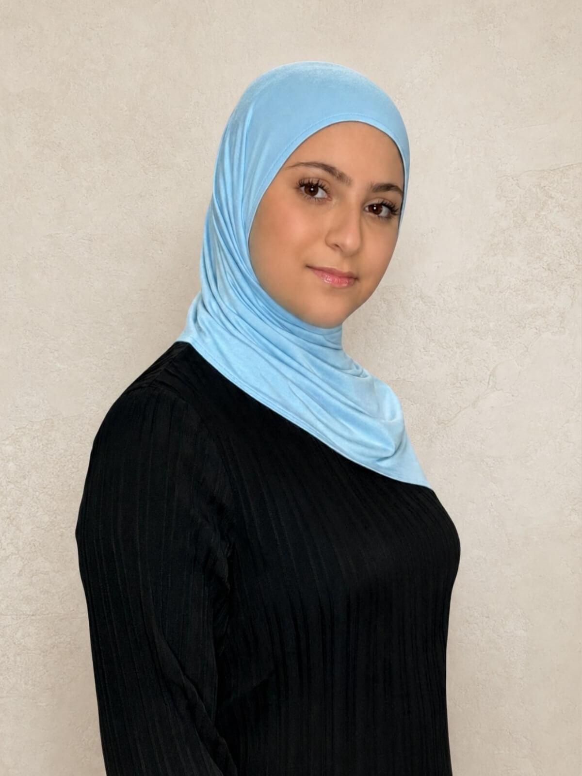 Modish Girl Pre-Sewn Jersey Hijab-Baby Blue