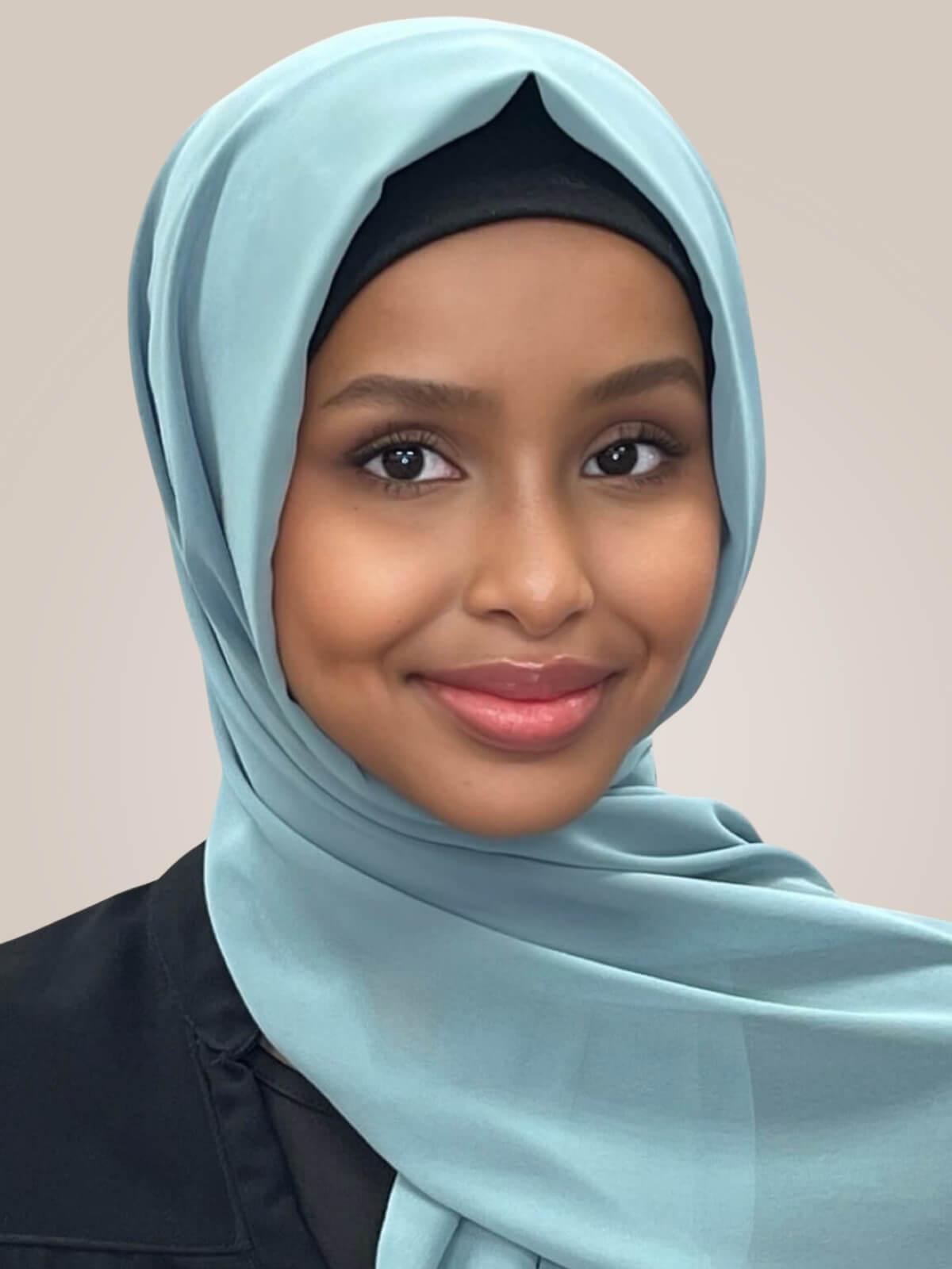 Luxury Chiffon Hijab-Pale Cyan