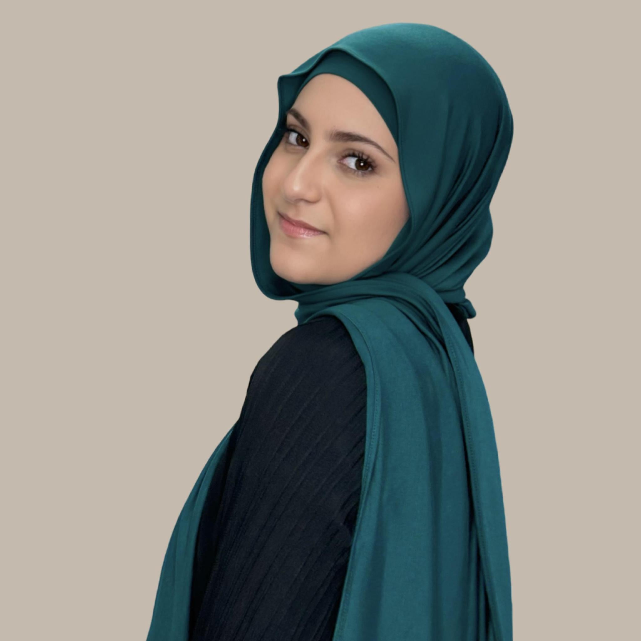 Modish Girl Premium Jersey Hijab-Pine Green