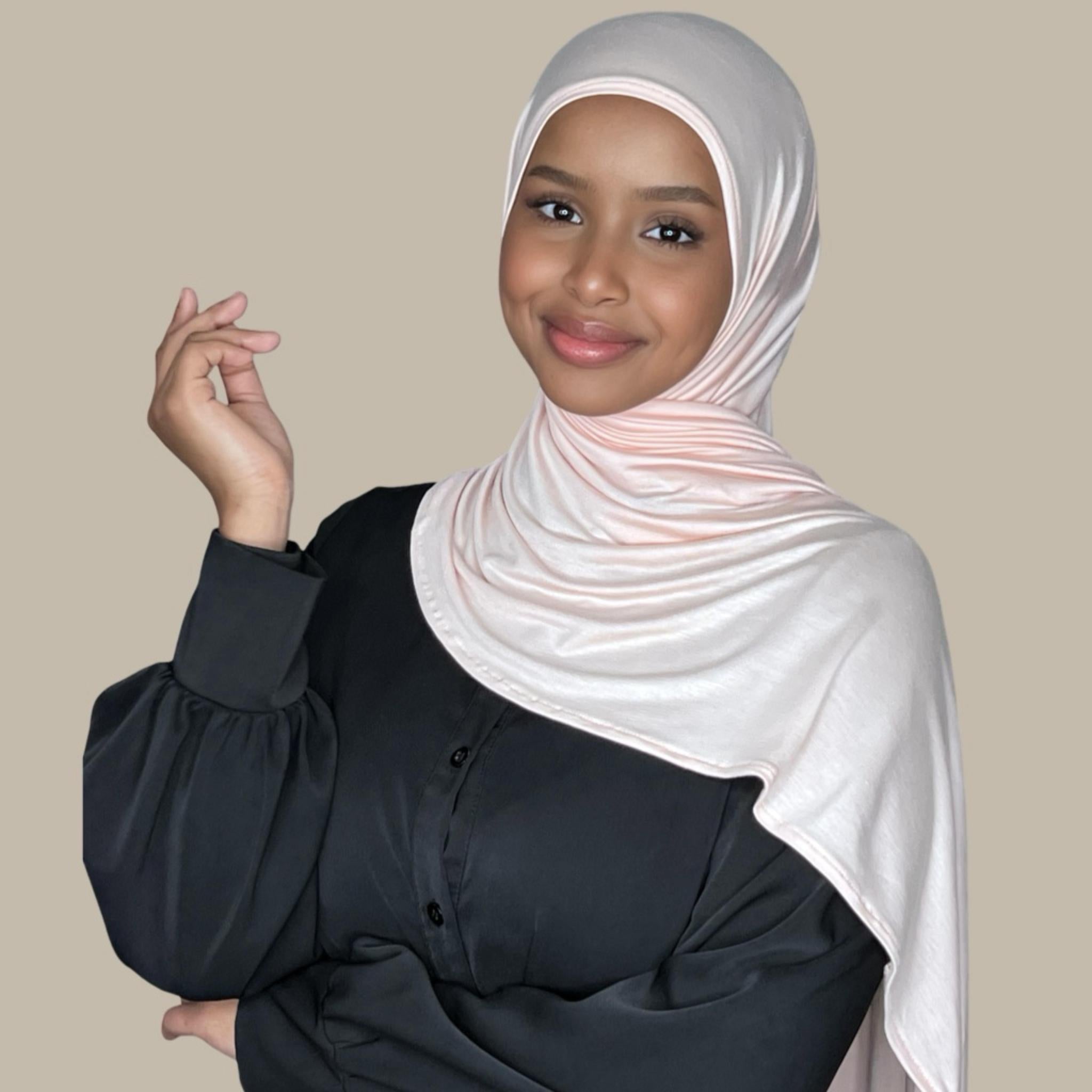 Pre-Sewn Jersey Hijab-Pearl