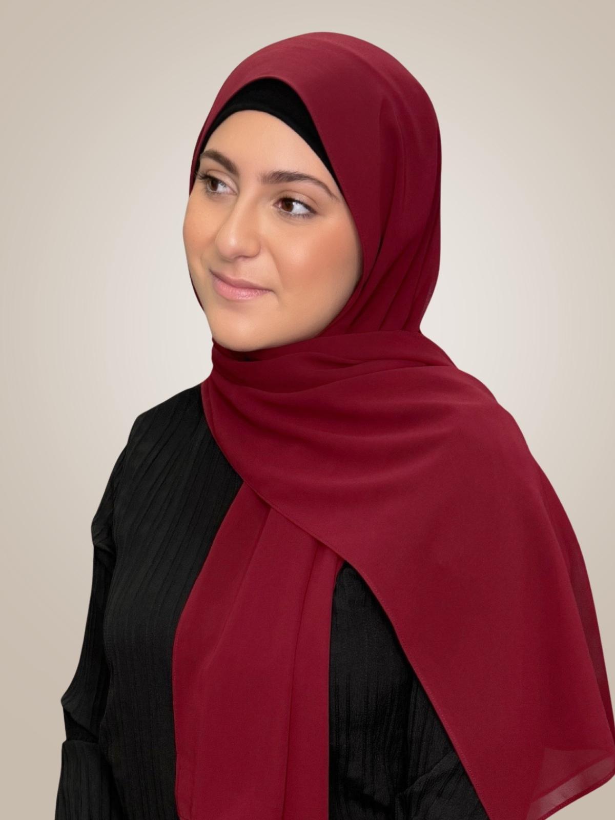Modish Girl Luxury Chiffon Hijab-Mahogany