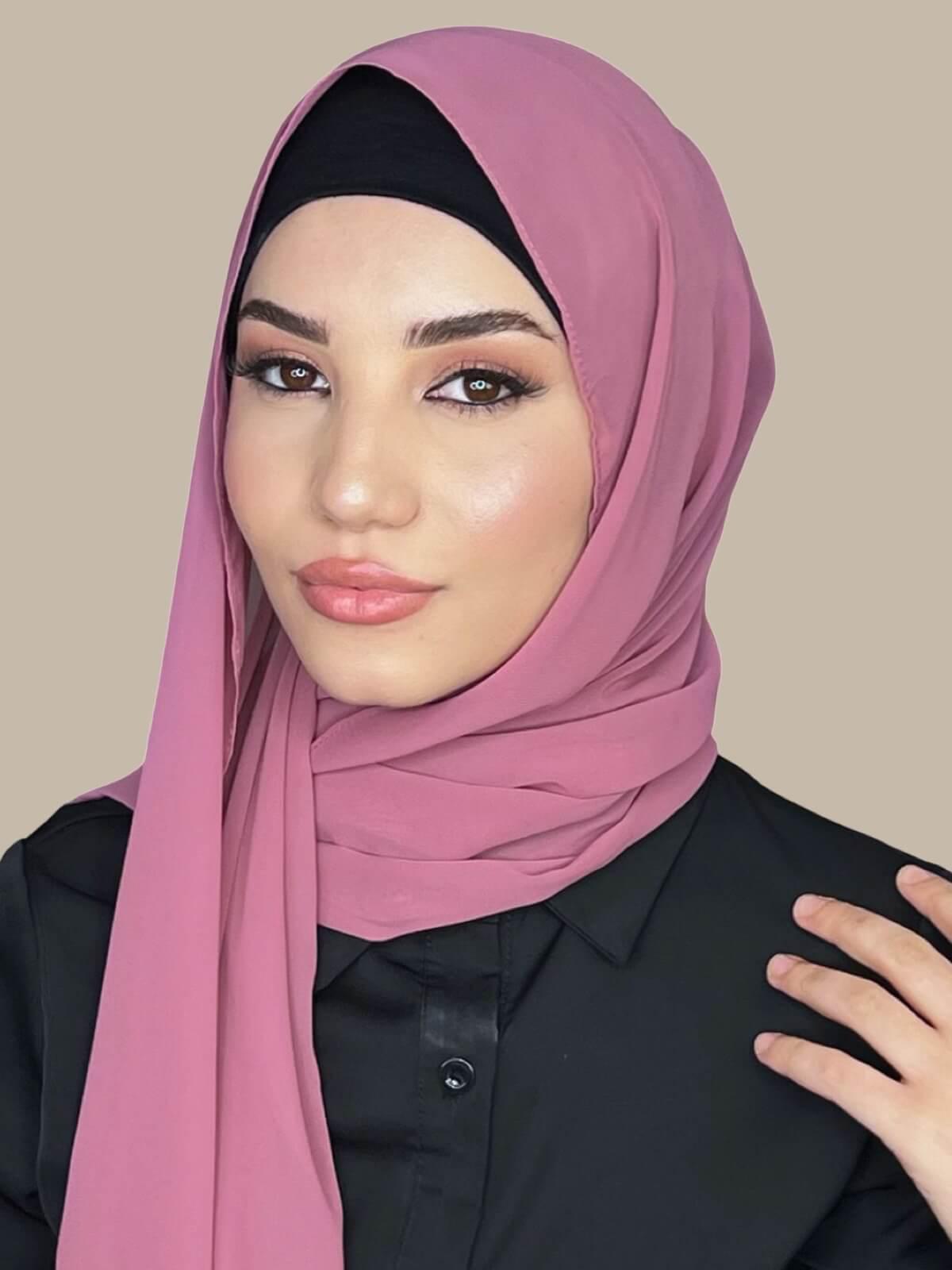 Luxury Chiffon Hijab-Pale Rose