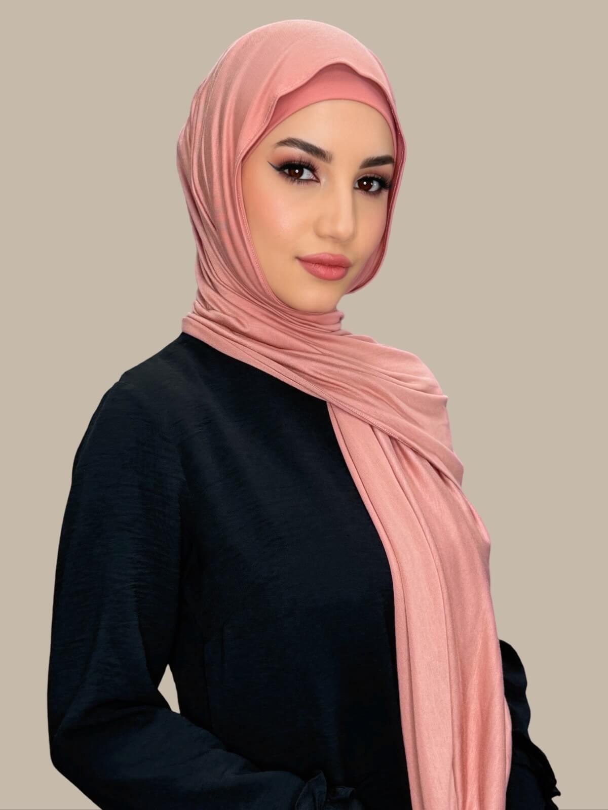 Premium Jersey Hijab-Wood Rose